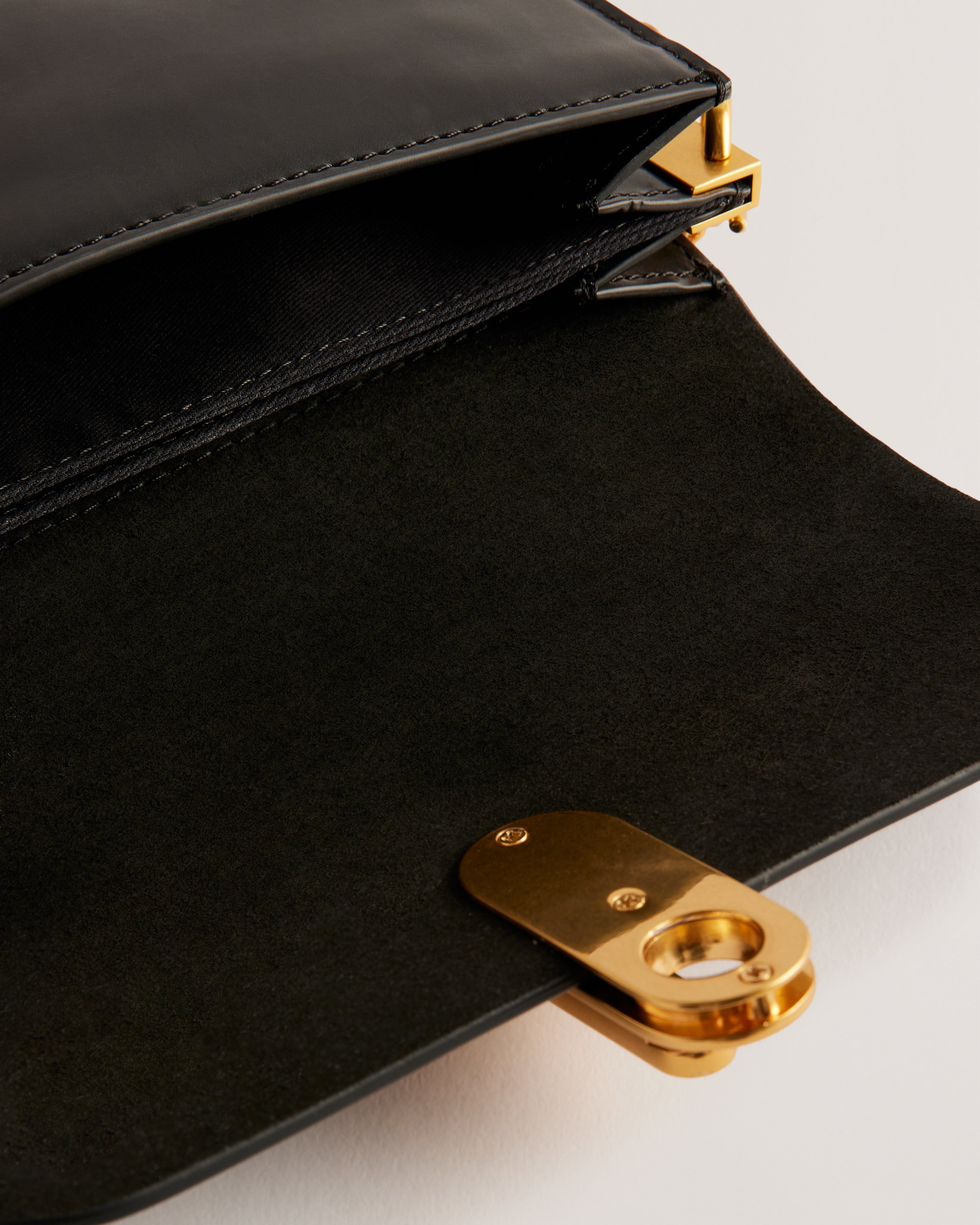 Ted Baker Kkaysa Polished Small Leather Crossbody Bag Black