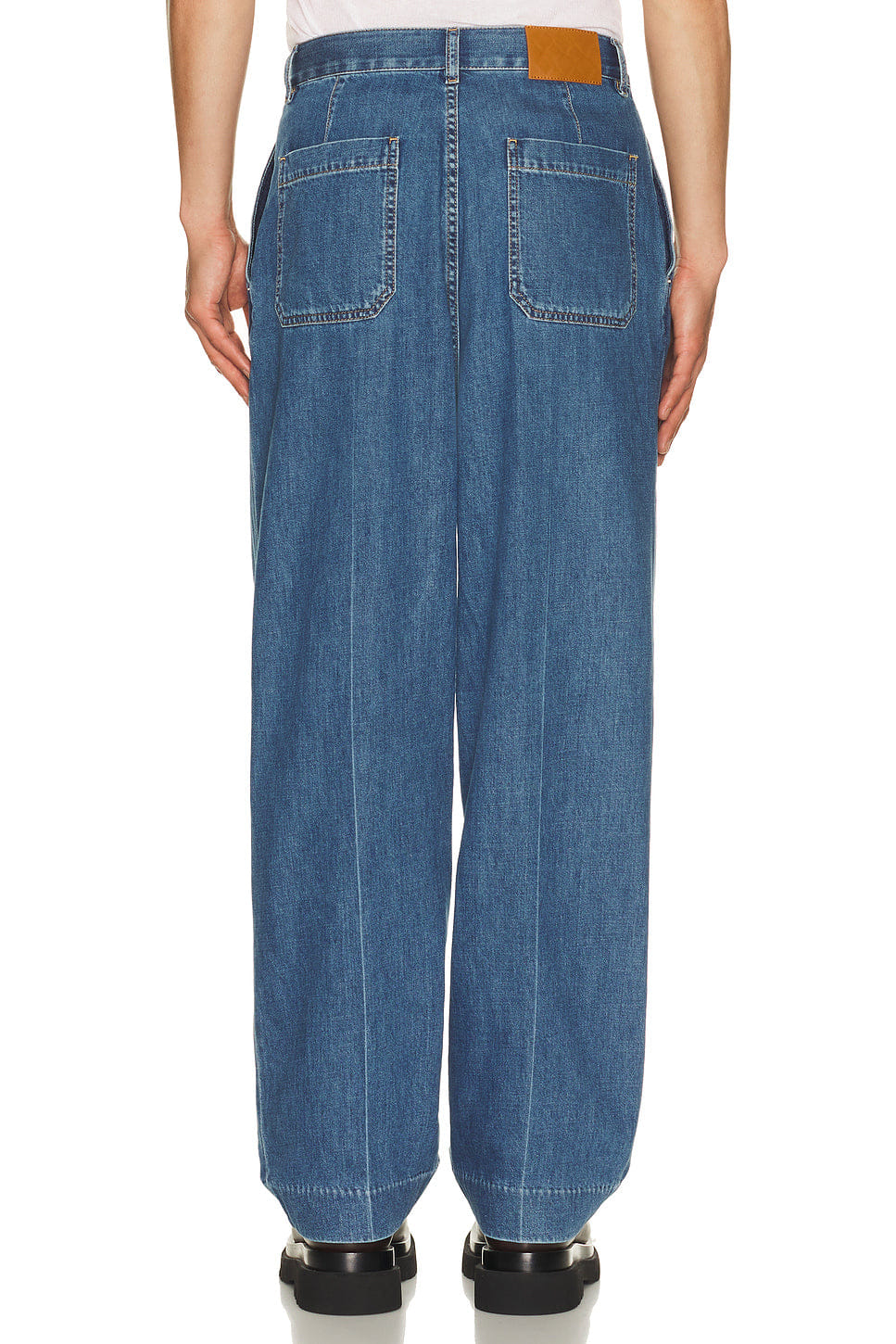 Bottega Veneta Atlantic Blue Denim Wide Leg Trousers