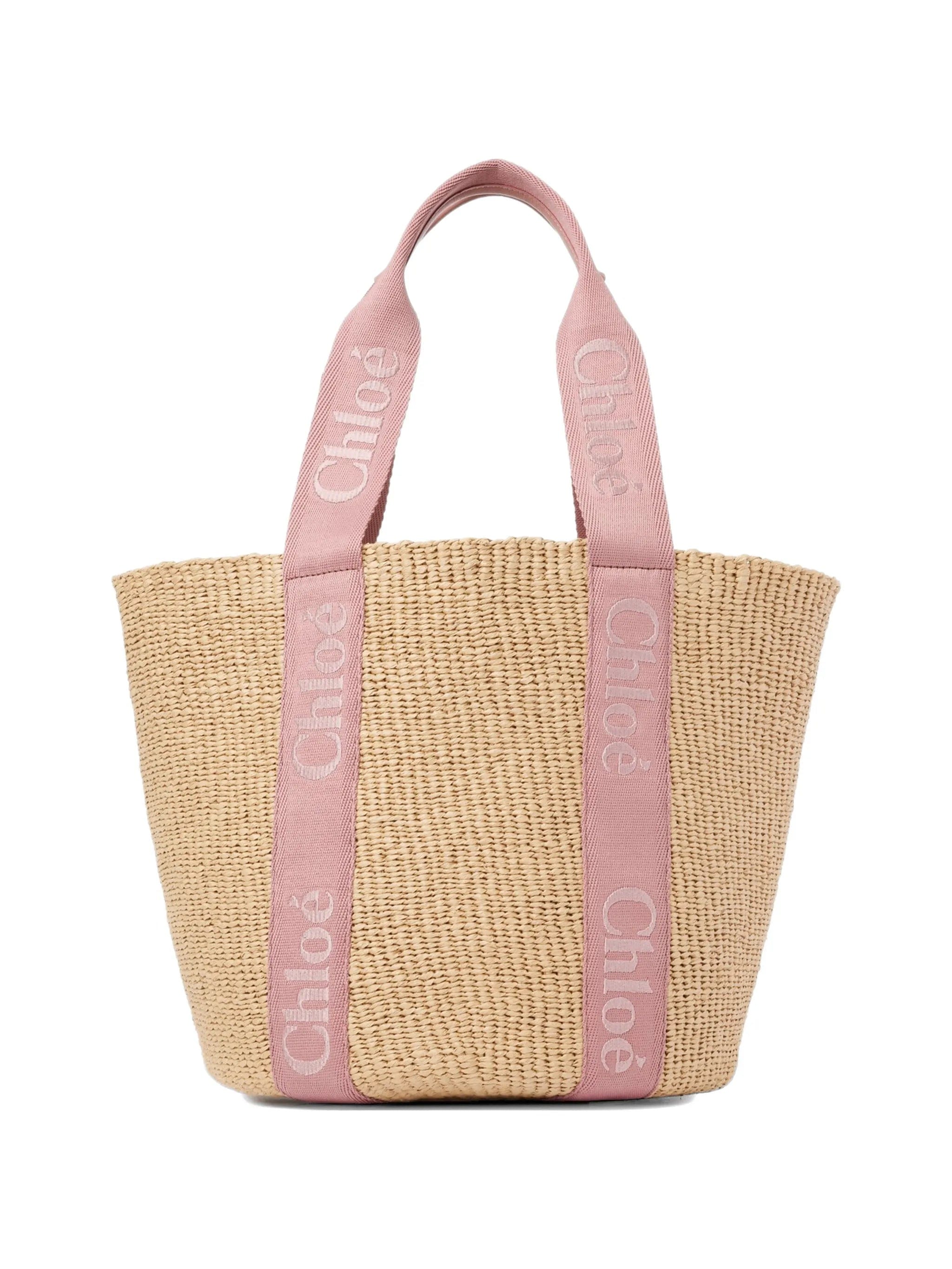 Chloé large Woody logo - embroidered tote bag