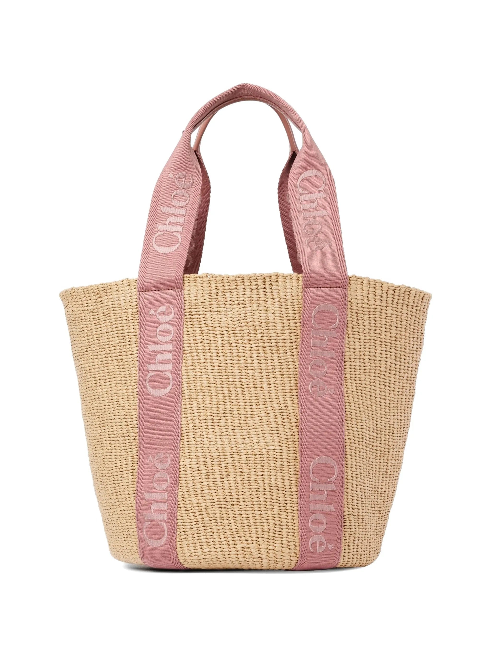Chloé large Woody logo - embroidered tote bag