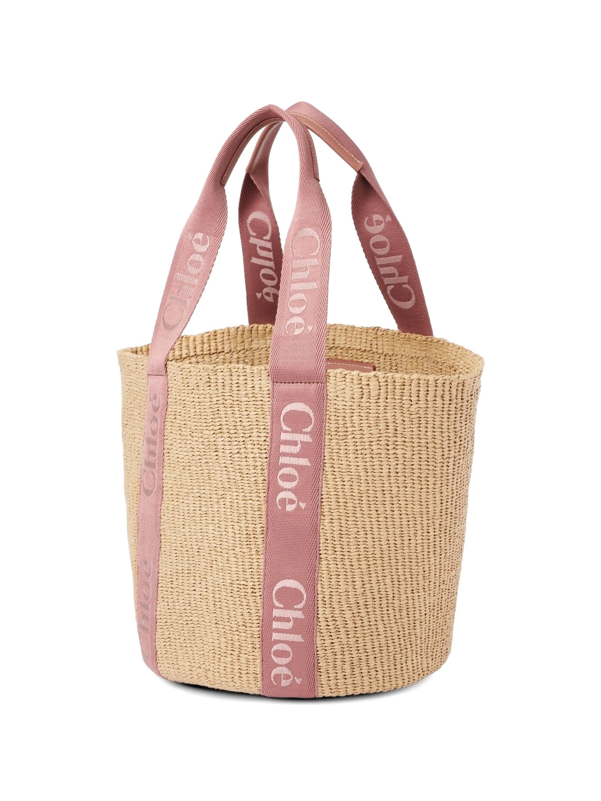Chloé large Woody logo - embroidered tote bag