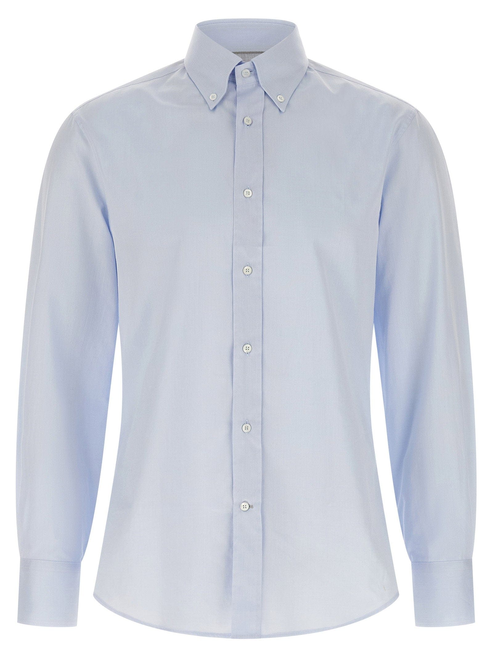Brunello Cucinelli Cotton Button - Down Shirt — light blue