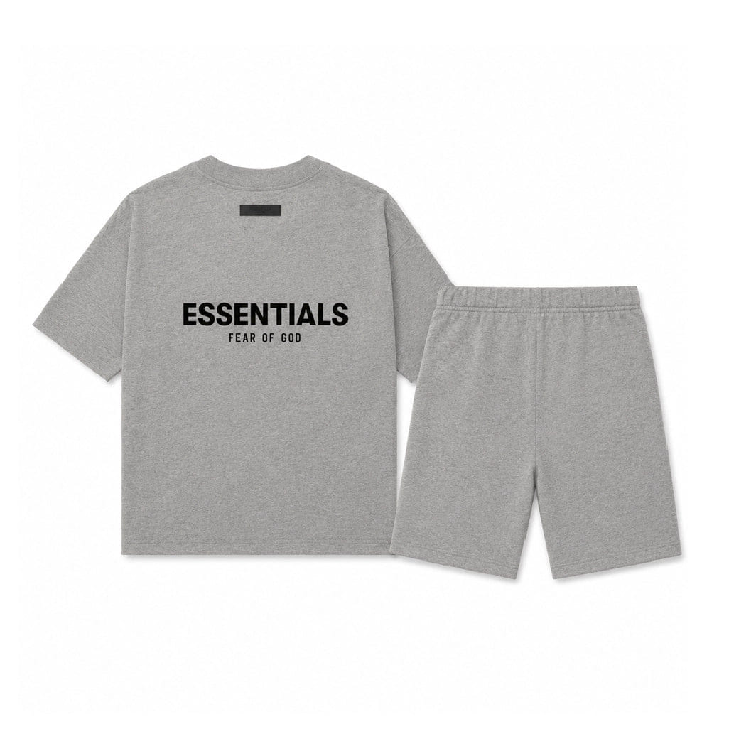 Fear of God Essentials Dark Oatmeal T - Shirt & Sweatshort Set