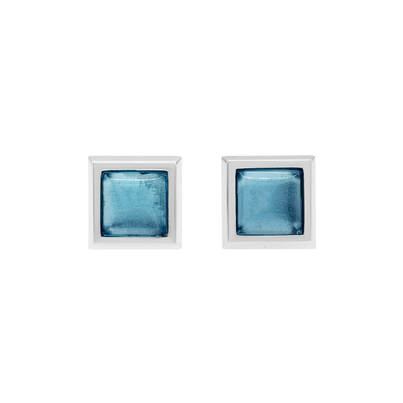 Omega 18K White Gold Topaz Earrings