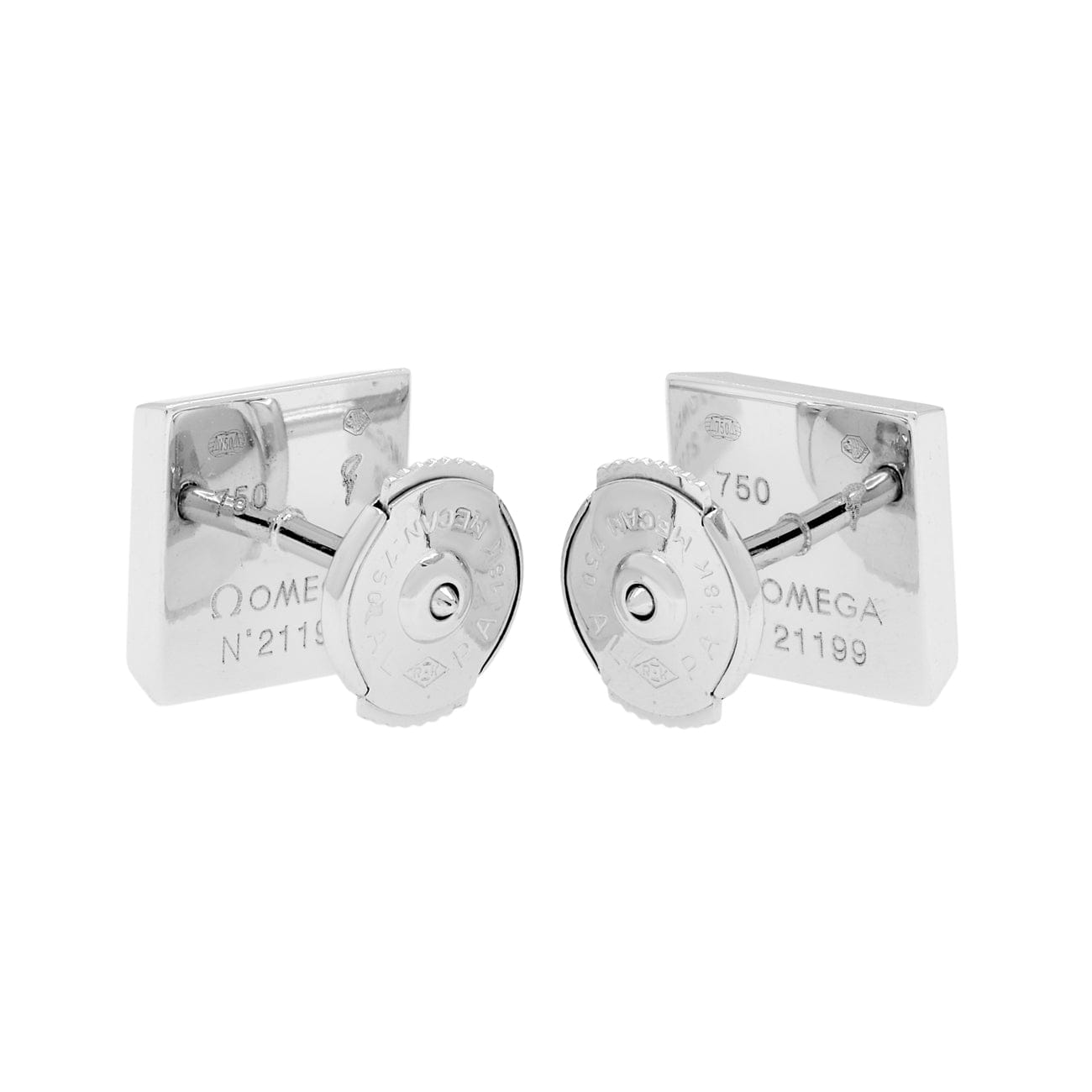 Omega 18K White Gold Topaz Earrings
