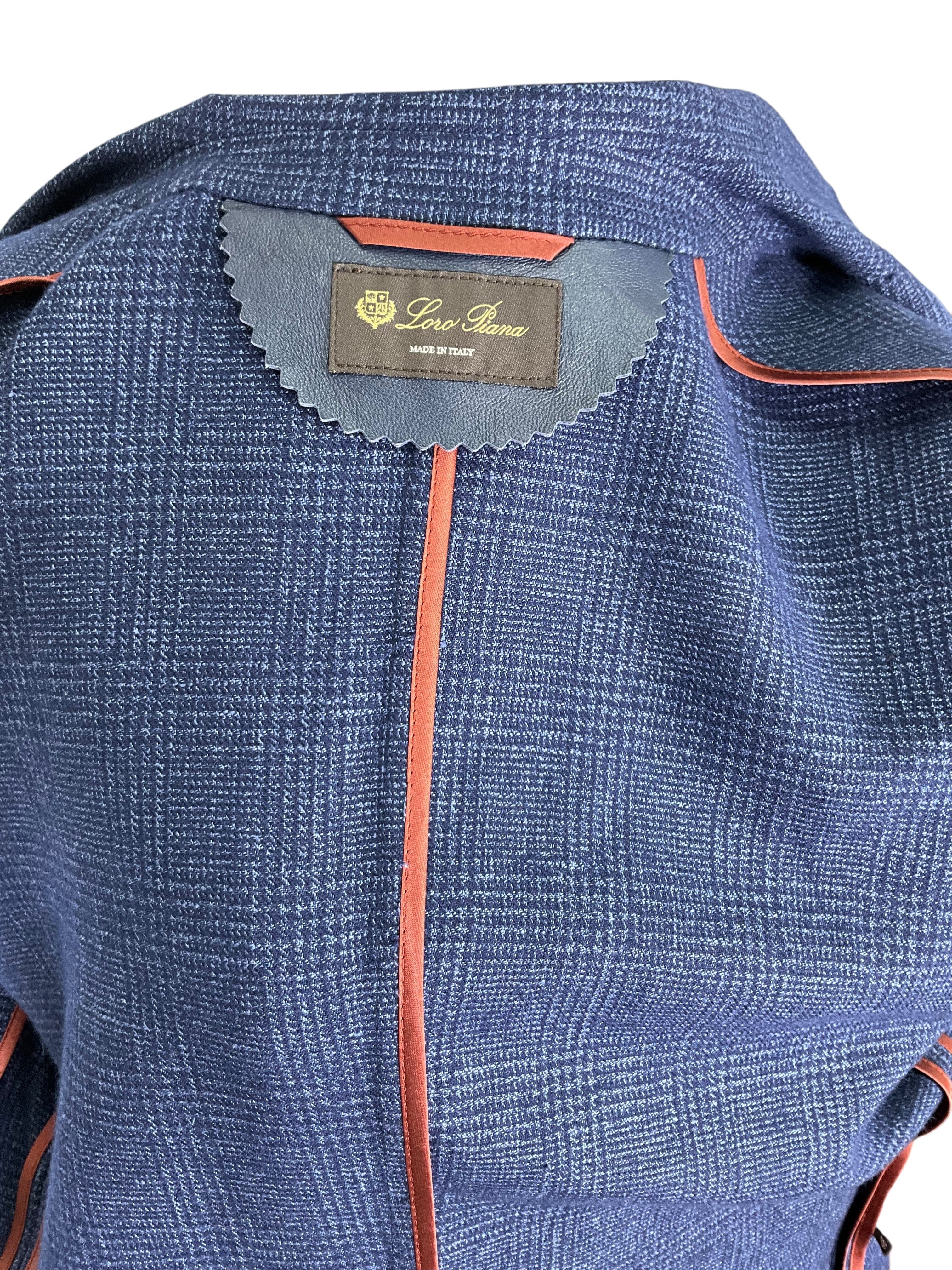 Loro Piana Glen Plaid Cashmere Blazer Size L