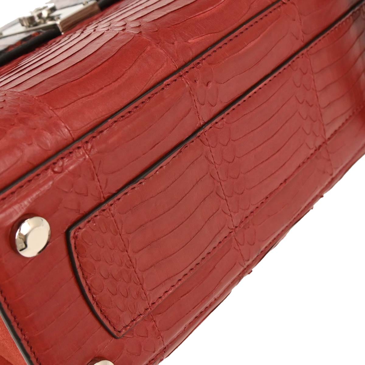 Salvatore Ferragamo * Red Python Boxyz Handbag