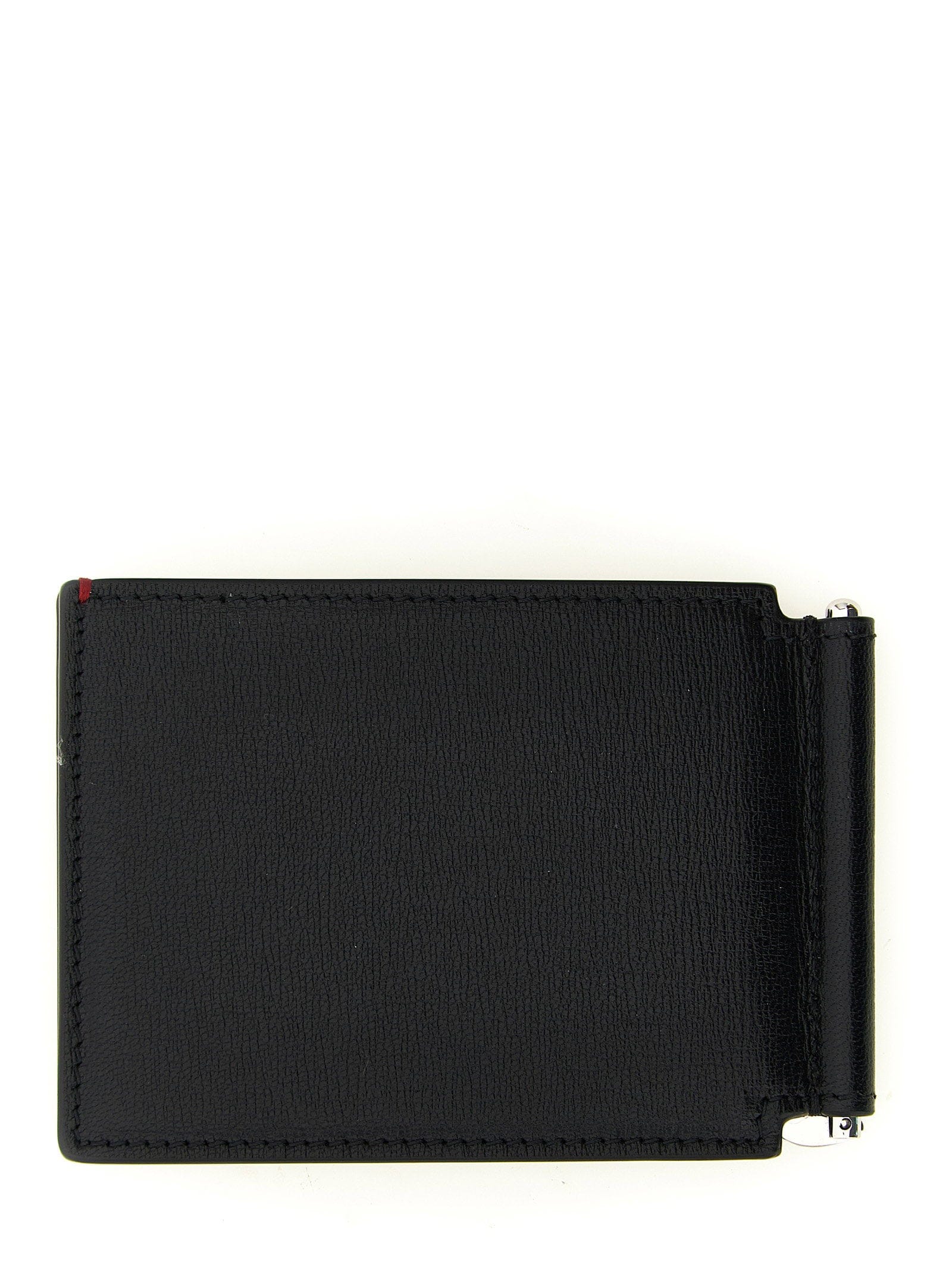 Brunello Cucinelli Goat Leather with Money Clip Wallet — Black