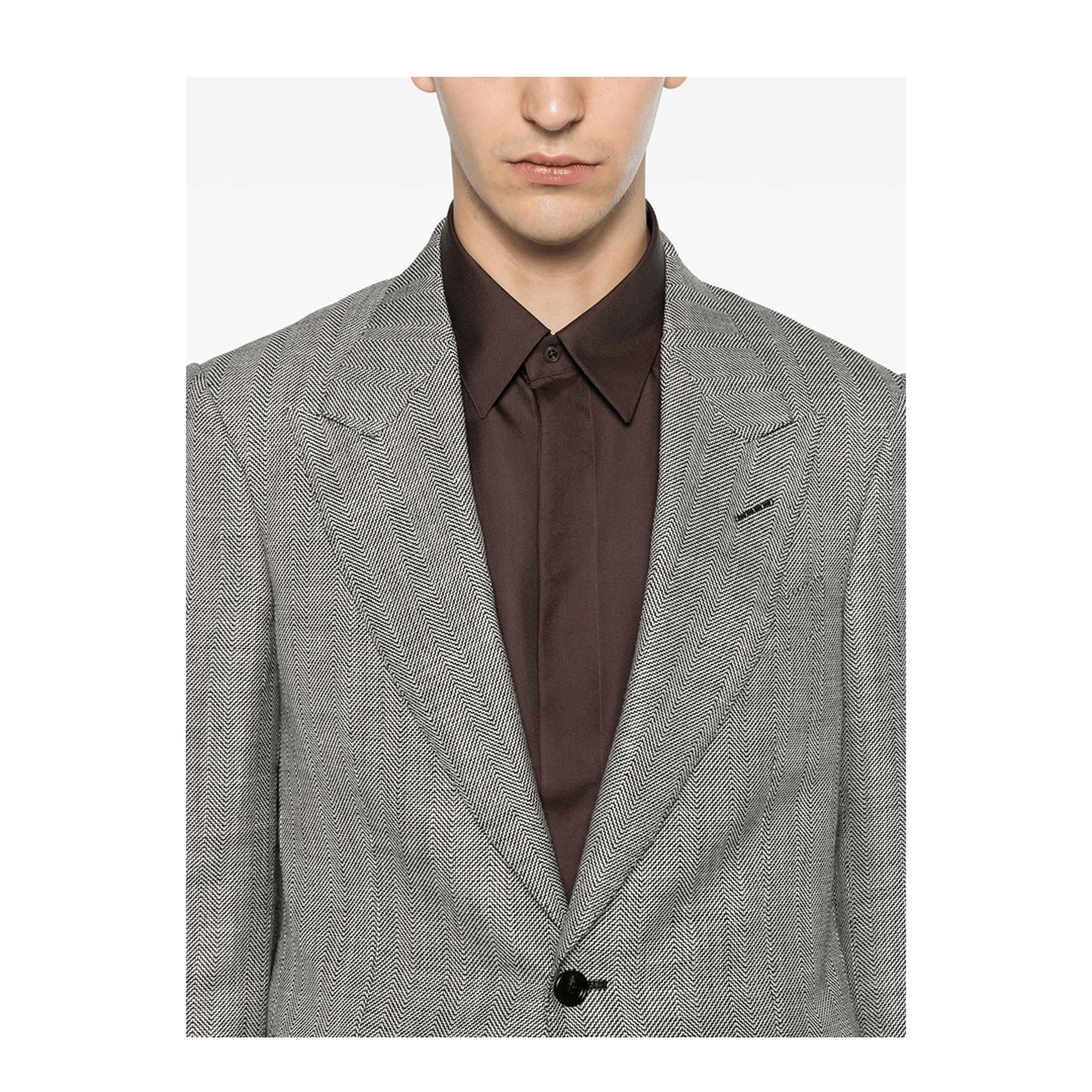 TOM FORD Herringbone - Pattern Wool Blend Blazer