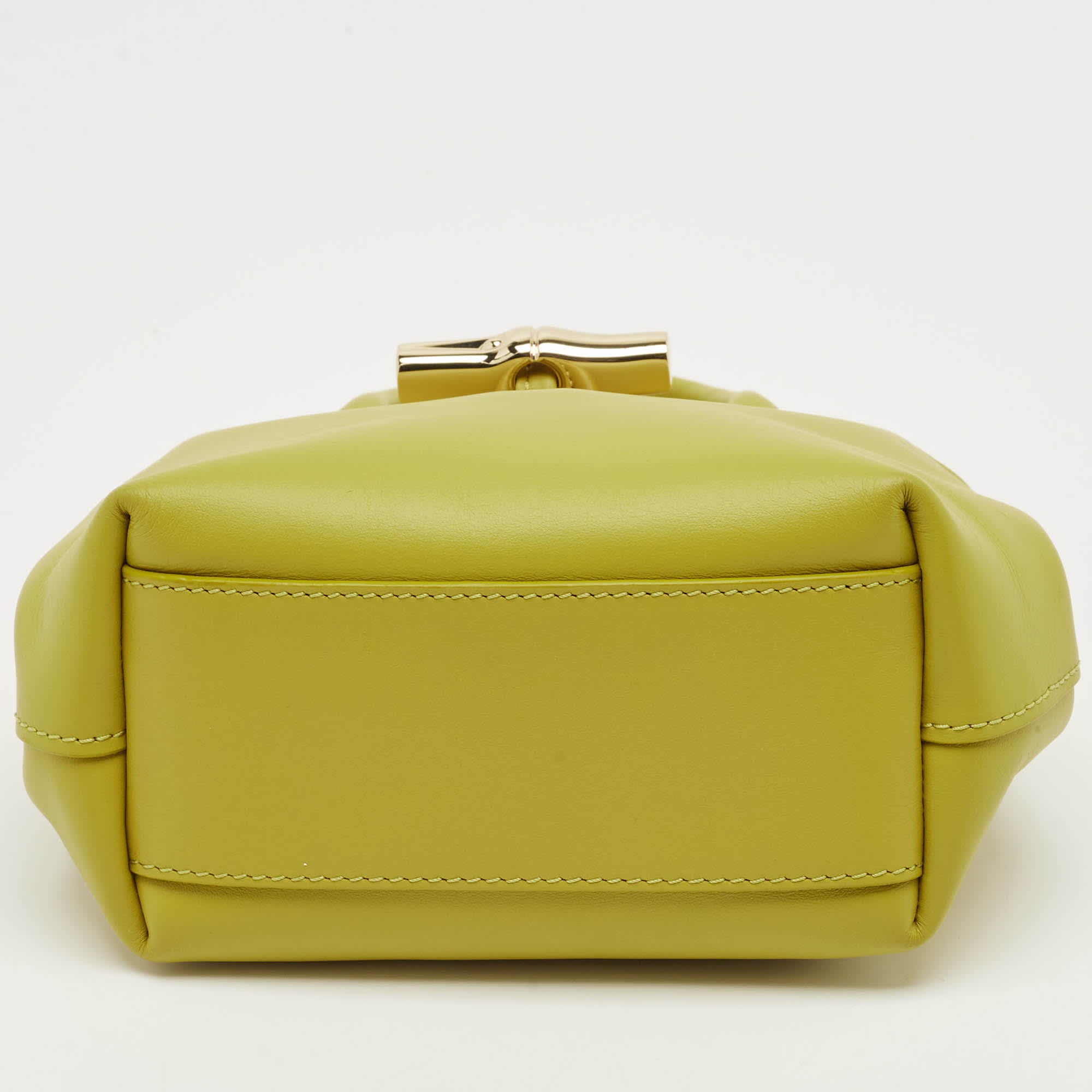 Longchamp Le Roseau Green Leather Totes Bag