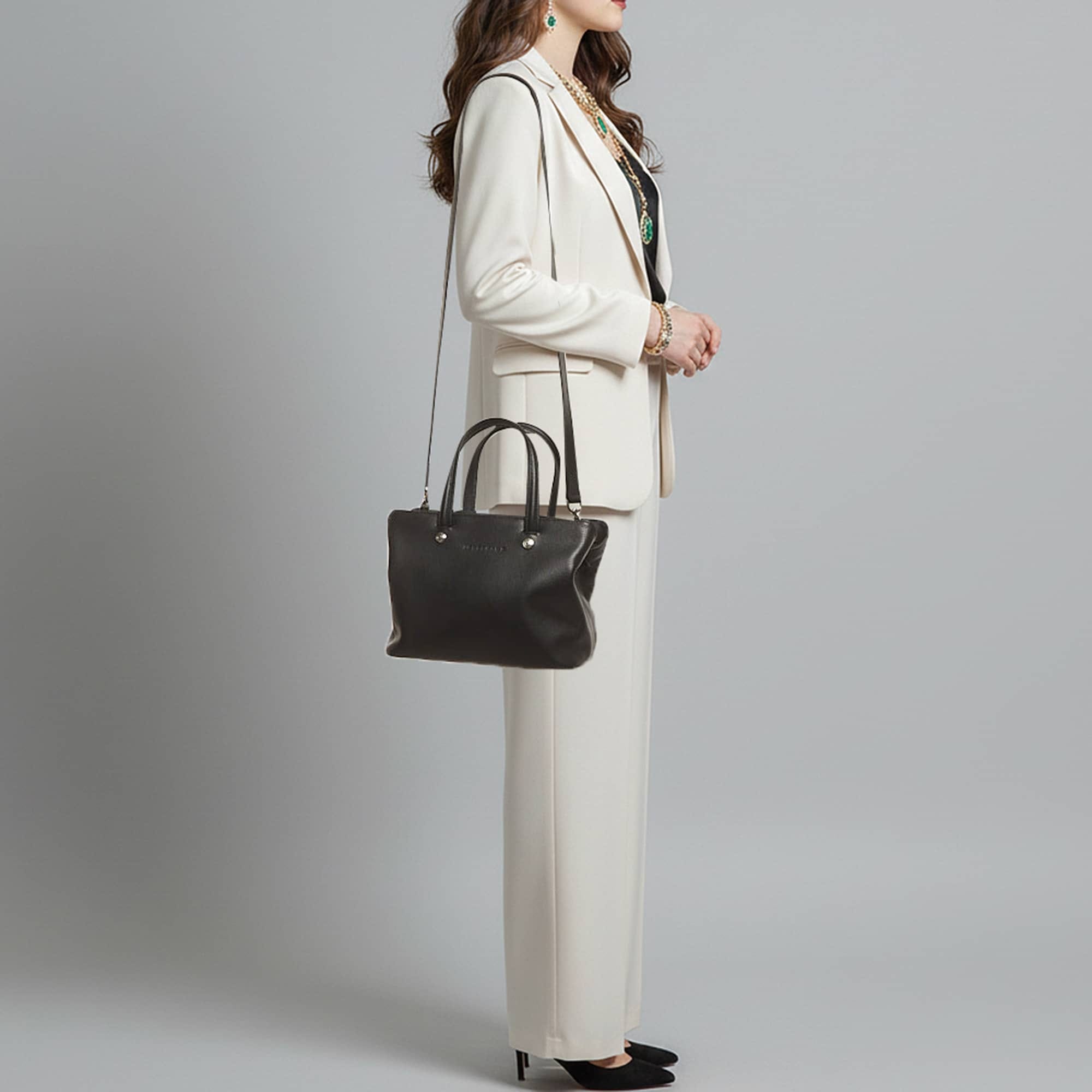 Longchamp Le Foulonne Black Leather Satchel