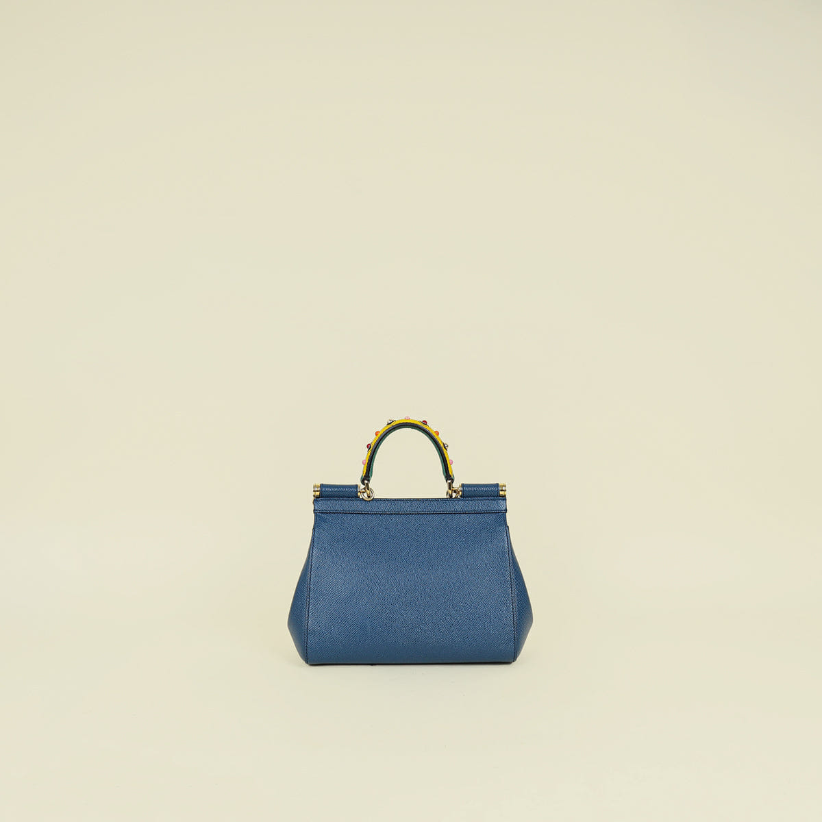 Dolce & Gabbana Blue Studded Handle Sicily Small Bag