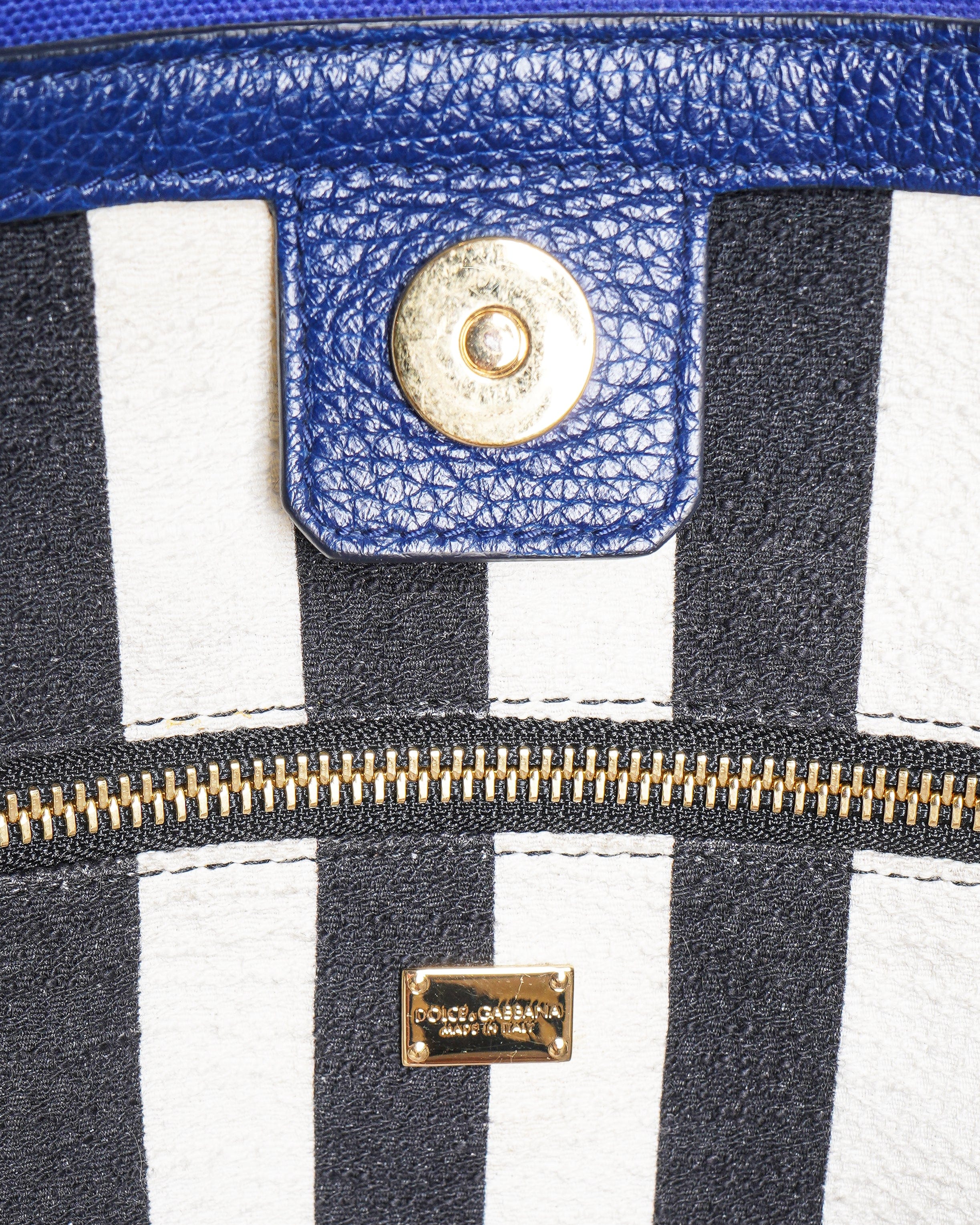 Dolce & Gabbana St.Shopping Bag In Tropez Blu Cotone