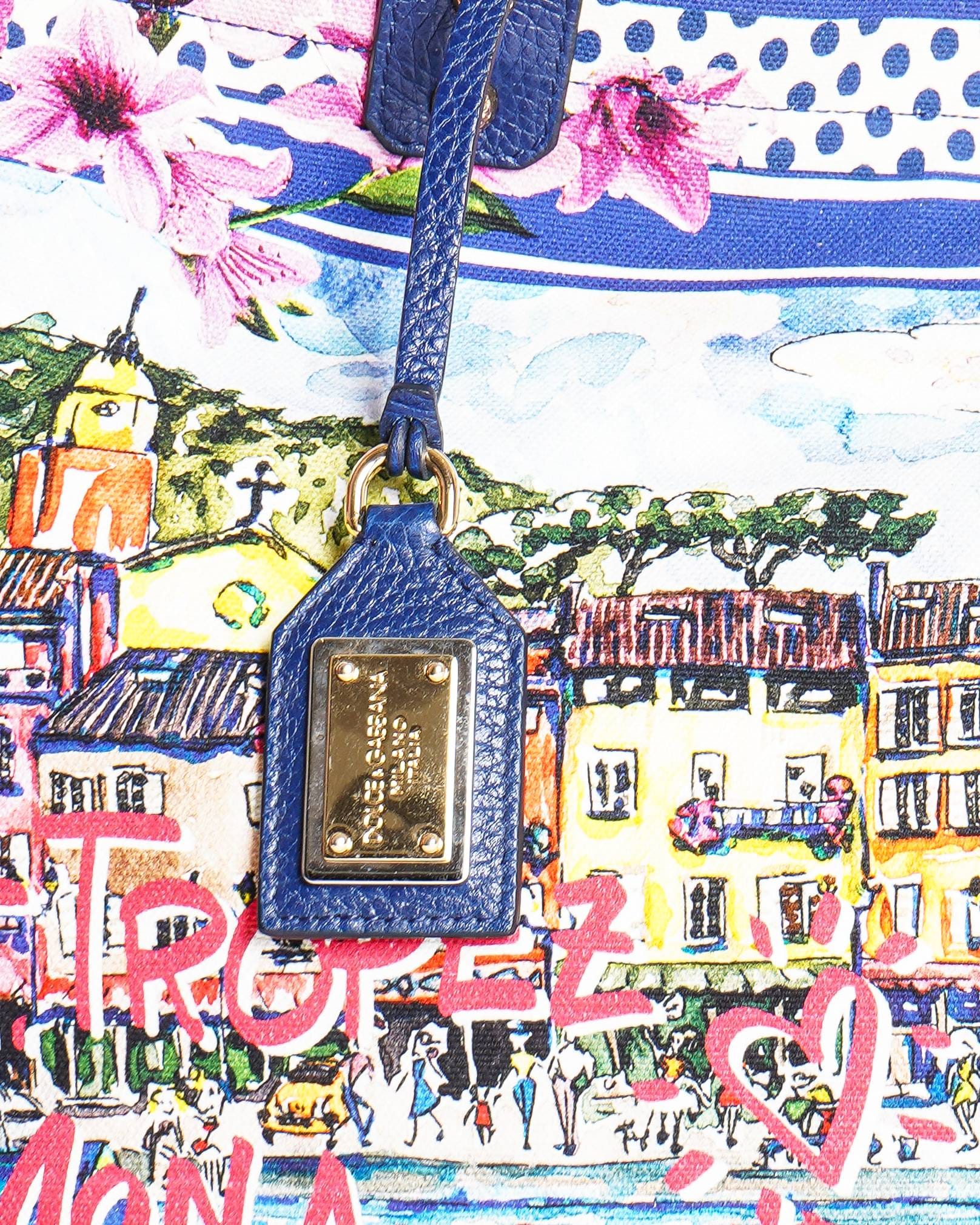 Dolce & Gabbana St.Shopping Bag In Tropez Blu Cotone