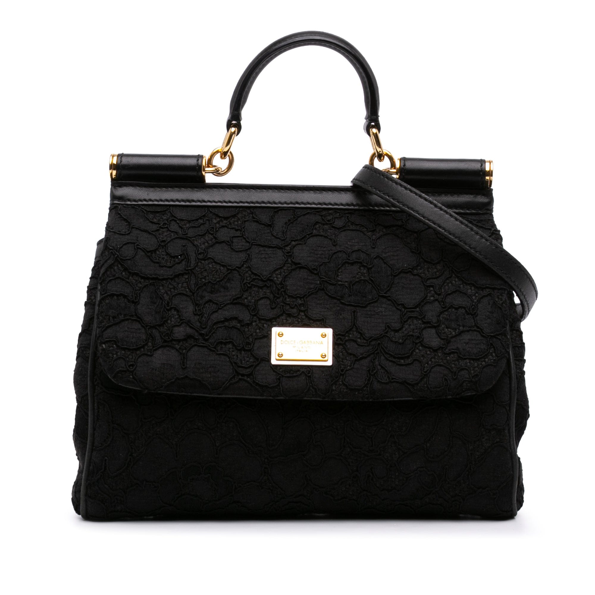 Dolce & Gabbana Medium Embroidered Lace Miss Sicily Satchel