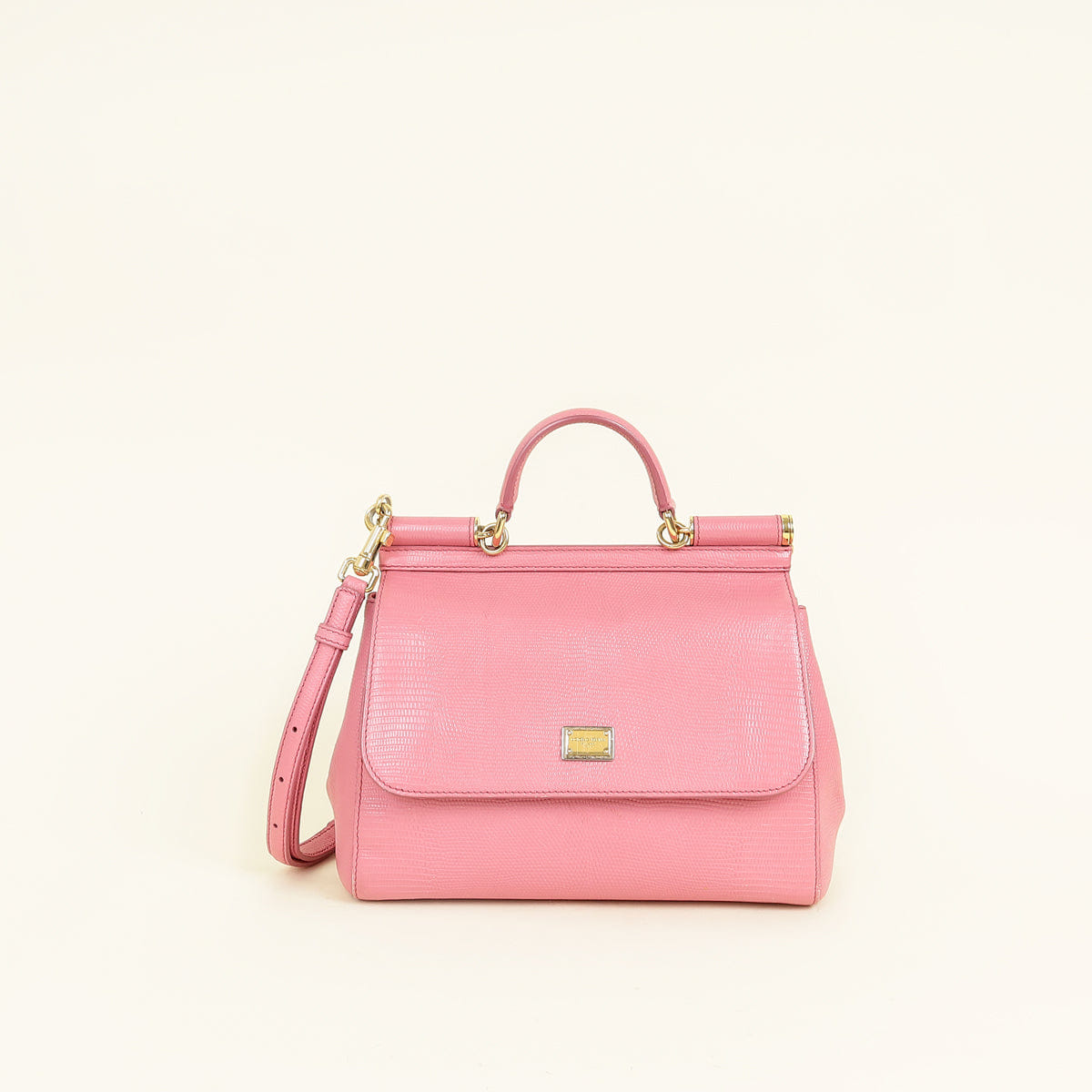 Dolce & Gabbana Pink Iguana Print Sicily Medium Bag