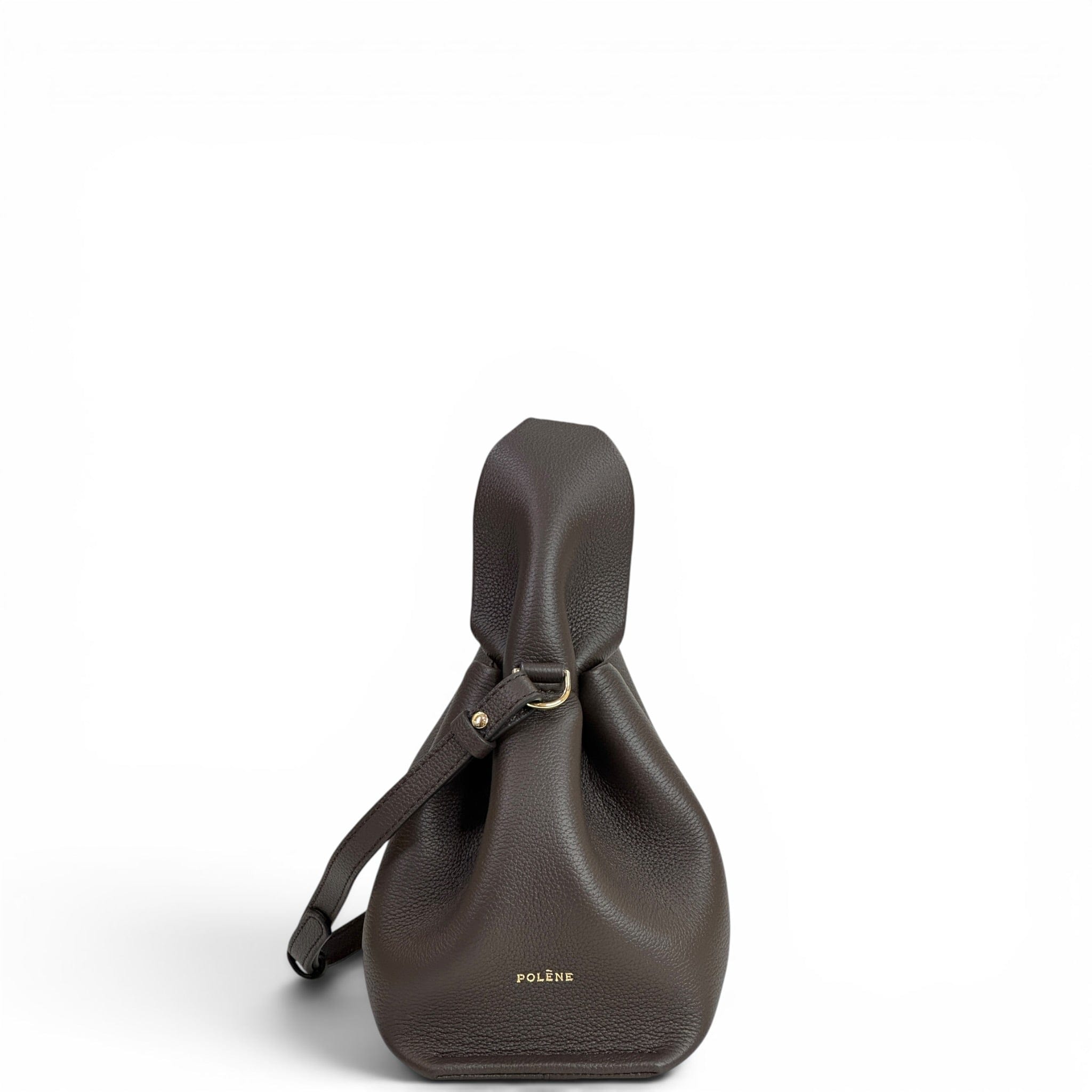 Polene Numero Neuf Mini Ebony Textured Leather