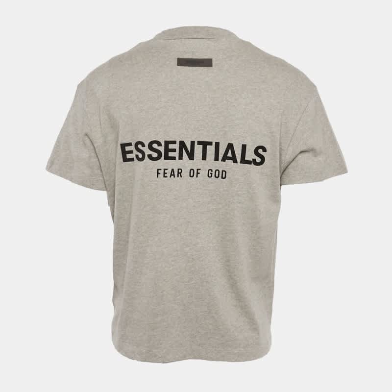 Fear Of God Essentials Dark Grey Cotton Knit Crewneck T - Shirt