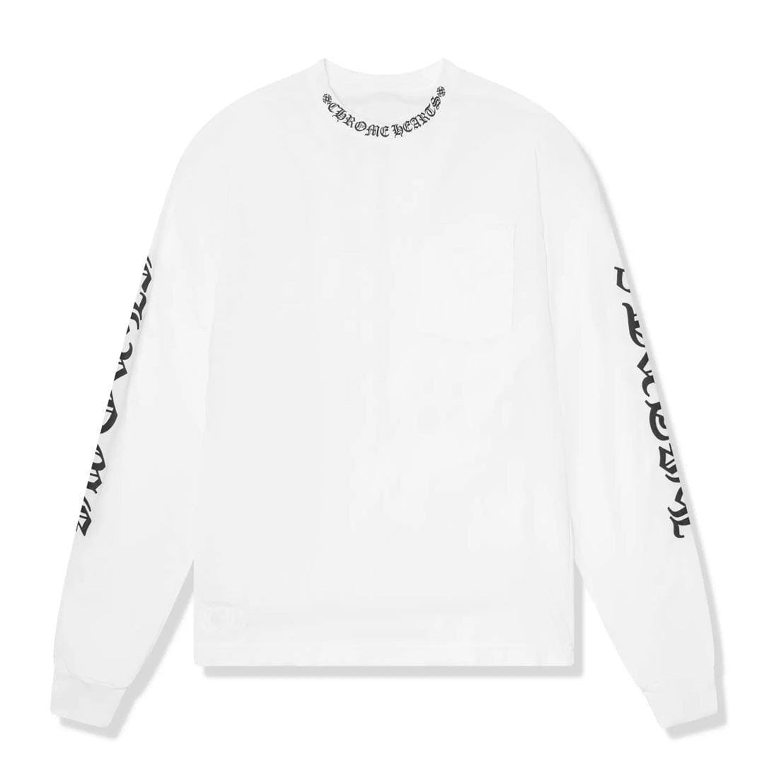 Chrome Hearts Neck Logo Long Sleeve T - Shirt White Black