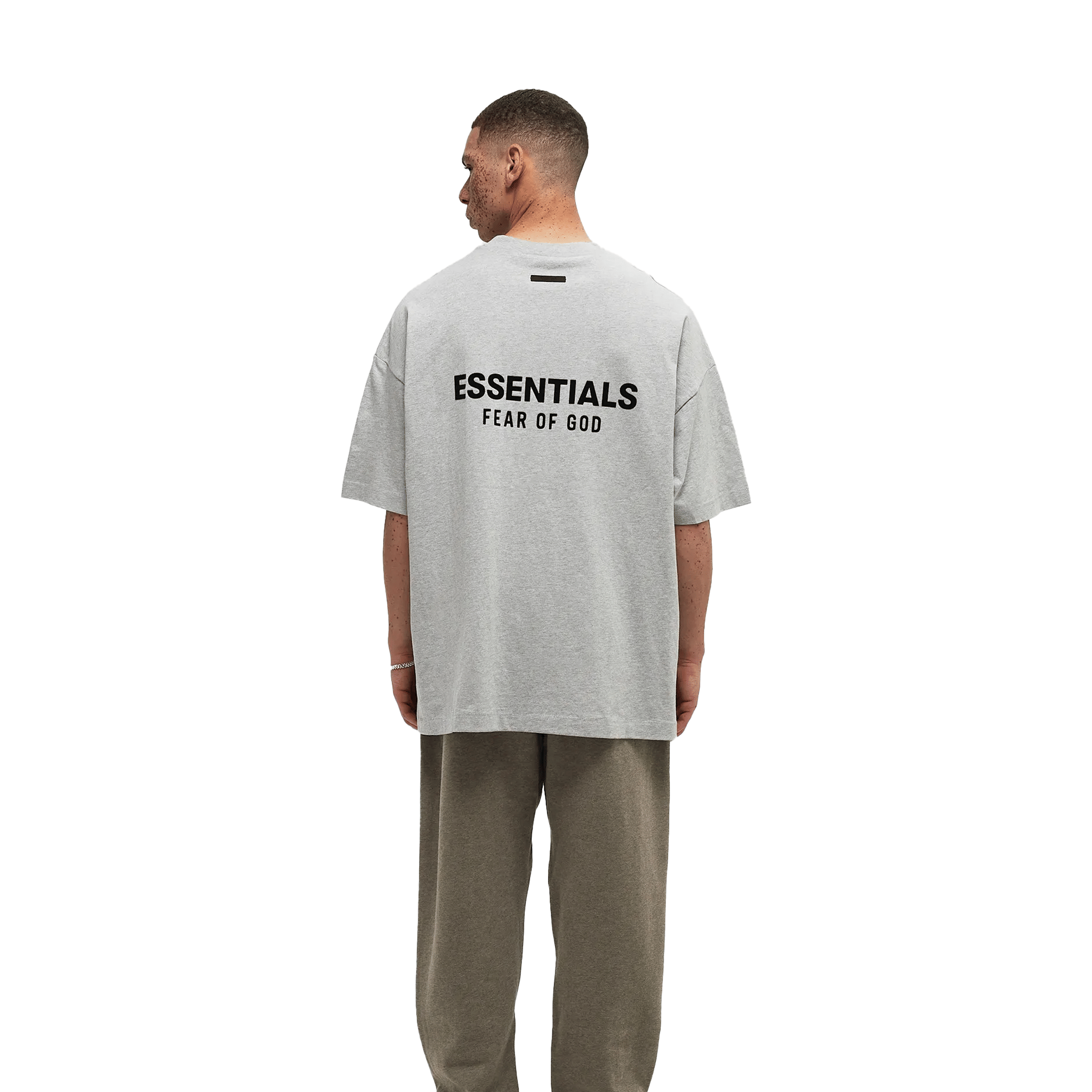 Fear of God Essentials Core Logo Jersey Crewneck T-Shirt Light Heather Grey (FW24)