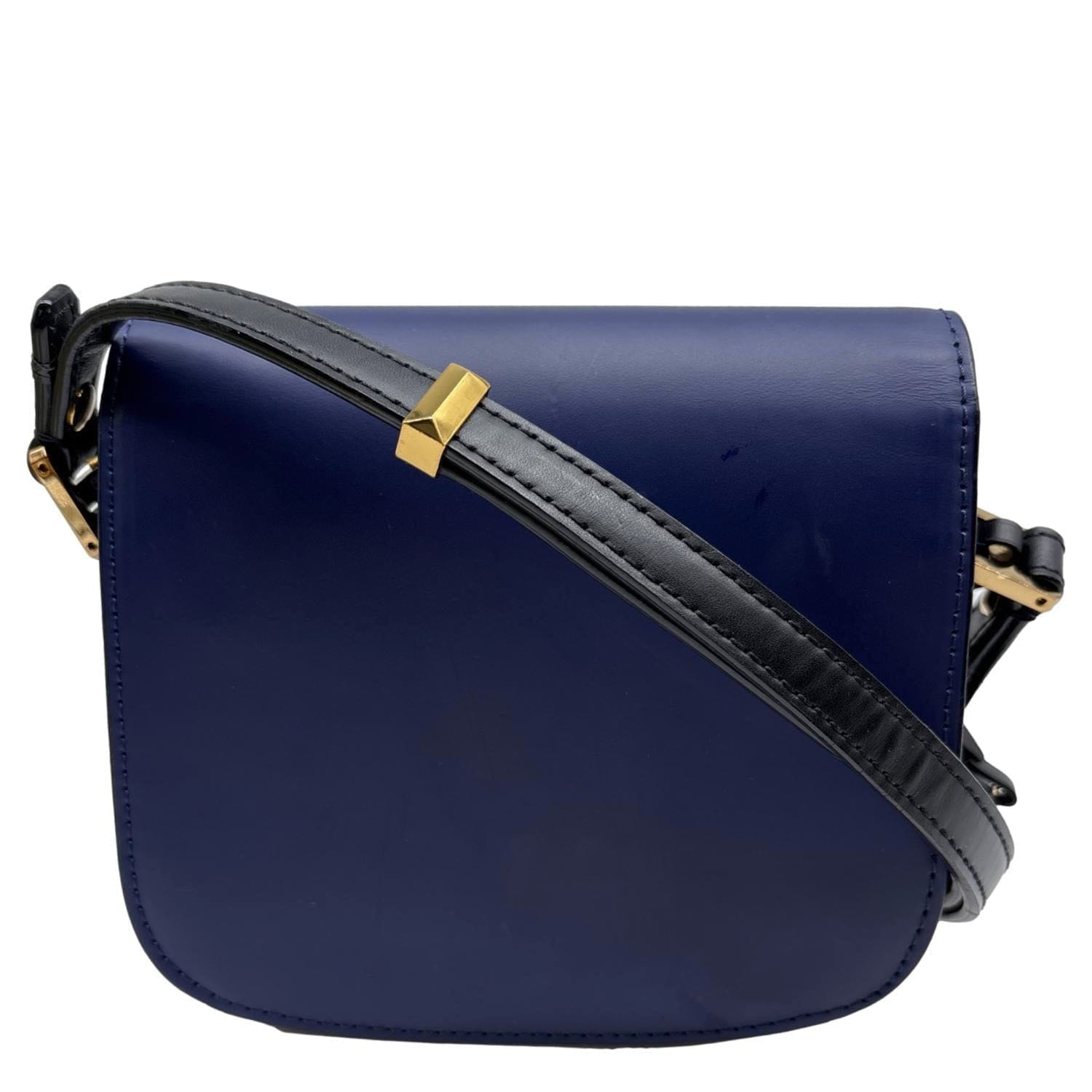 MCM Patricia Two - Tone Leather Crossbody Bag Navy Blue