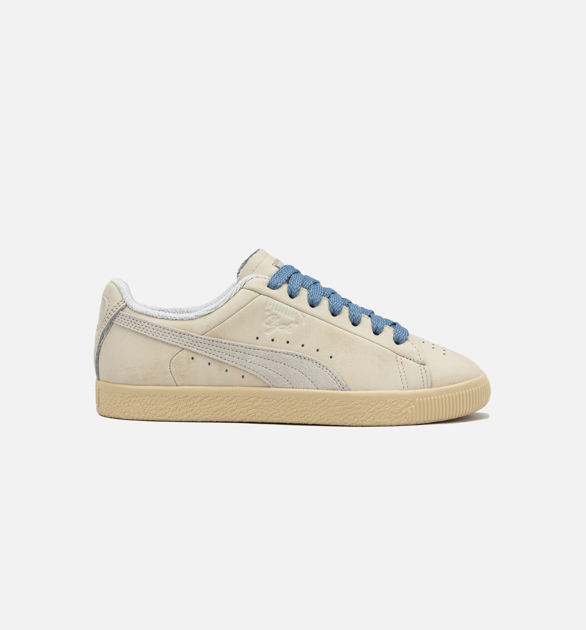 PUMA Clyde Mens Lifestyle Shoe - Snow/Blue