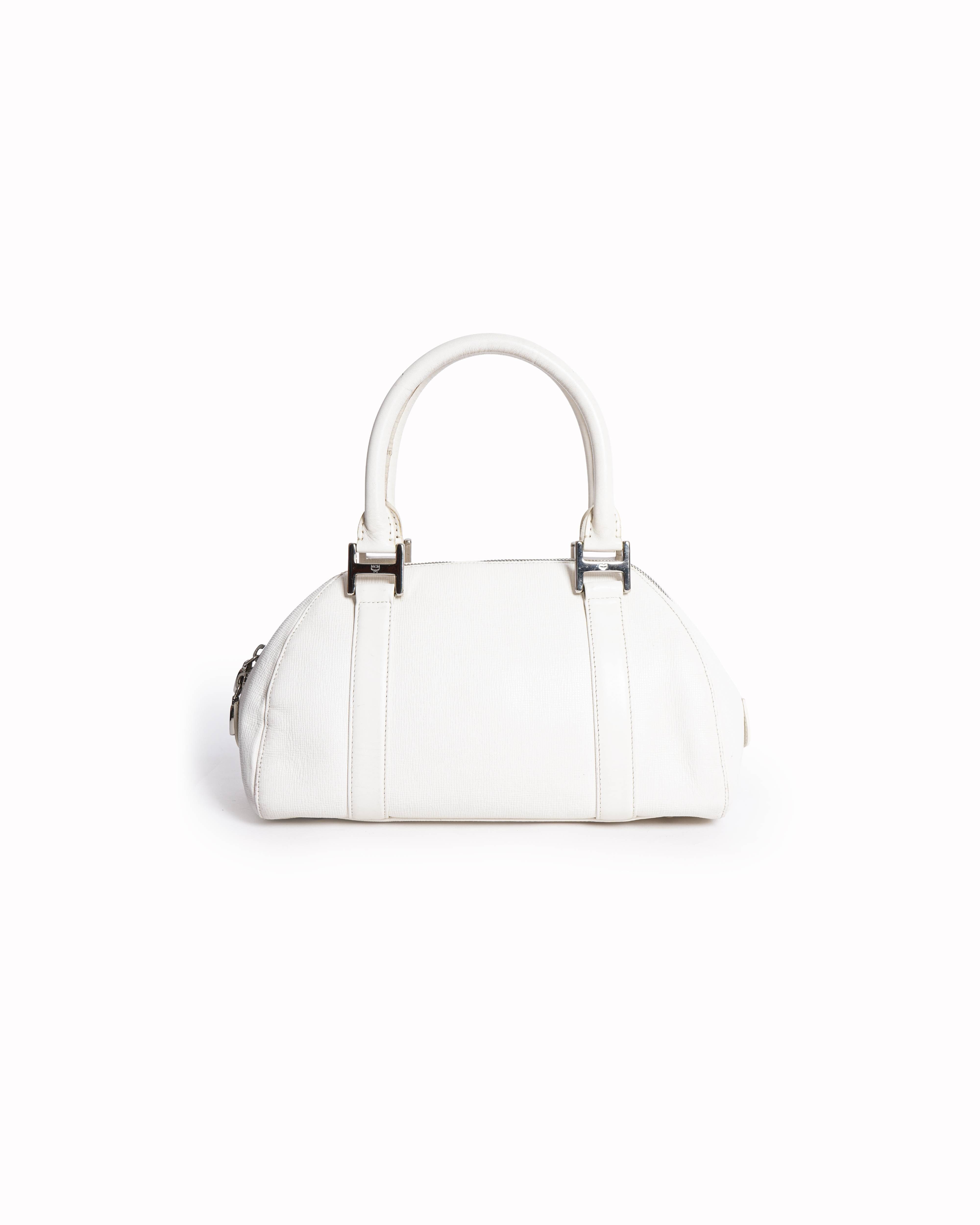 MCM White Boston leather handbag