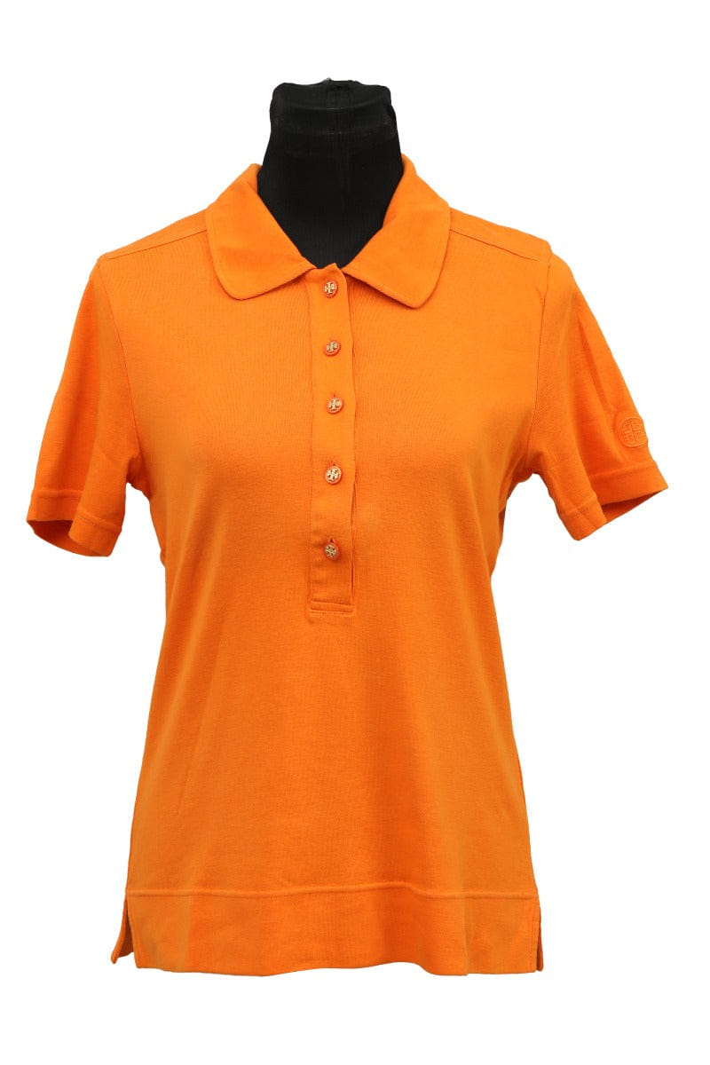 Tory Burch Size L Orange Polo T - Shirt