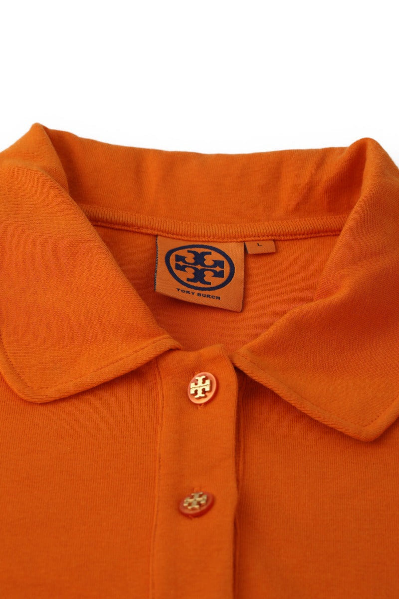 Tory Burch Size L Orange Polo T - Shirt