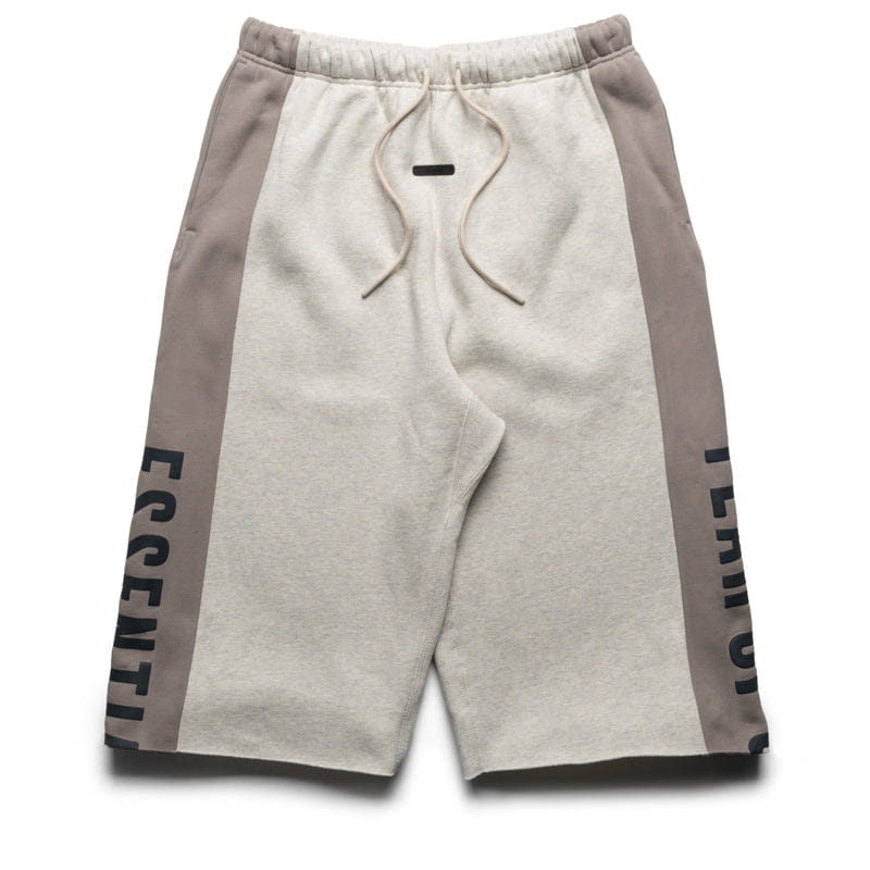 Fear Of God Essentials Paneled Raw Cut Off Sweatpants - Vanilla Heather/Seal