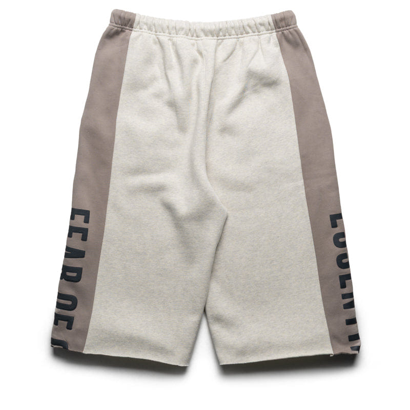 Fear Of God Essentials Paneled Raw Cut Off Sweatpants - Vanilla Heather/Seal