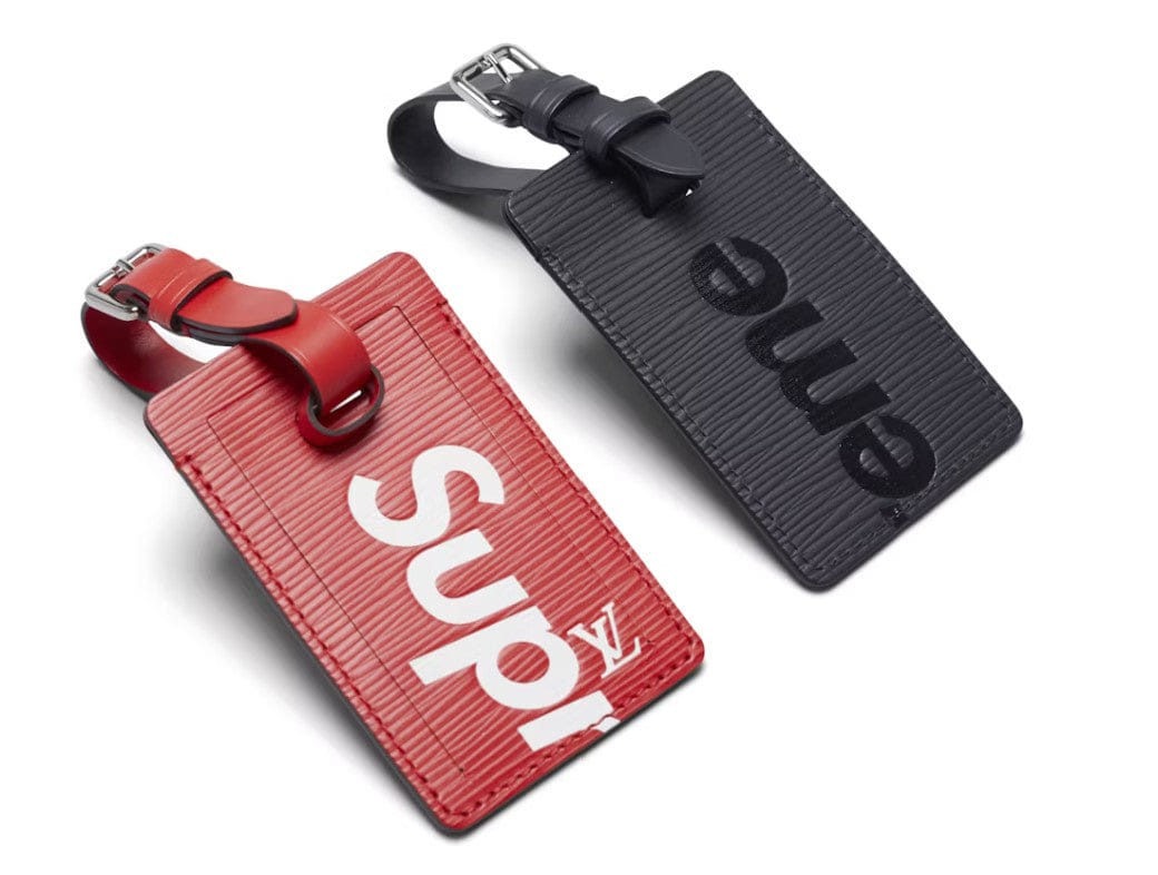 Supreme Louis Vuitton x Supreme Luggage Tag Set Epi Black/Red