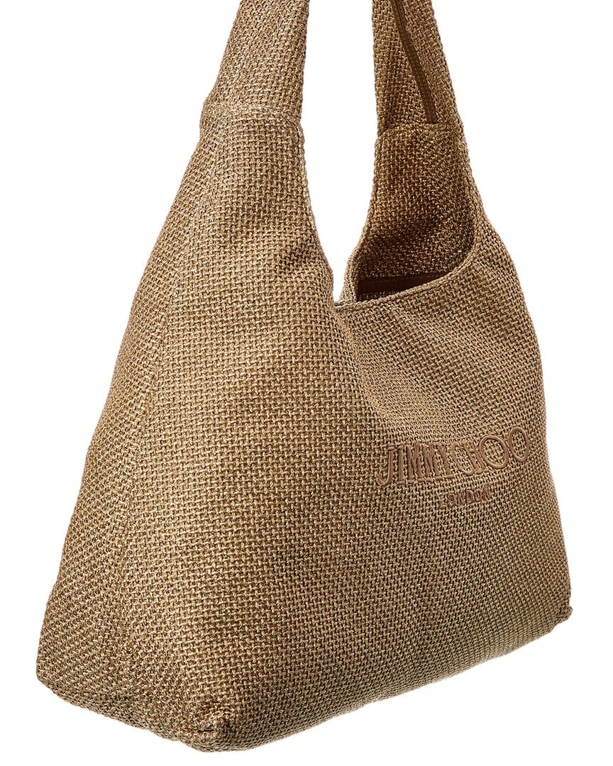 Jimmy Choo Beach Diamond Large Raffia Hobo Bag