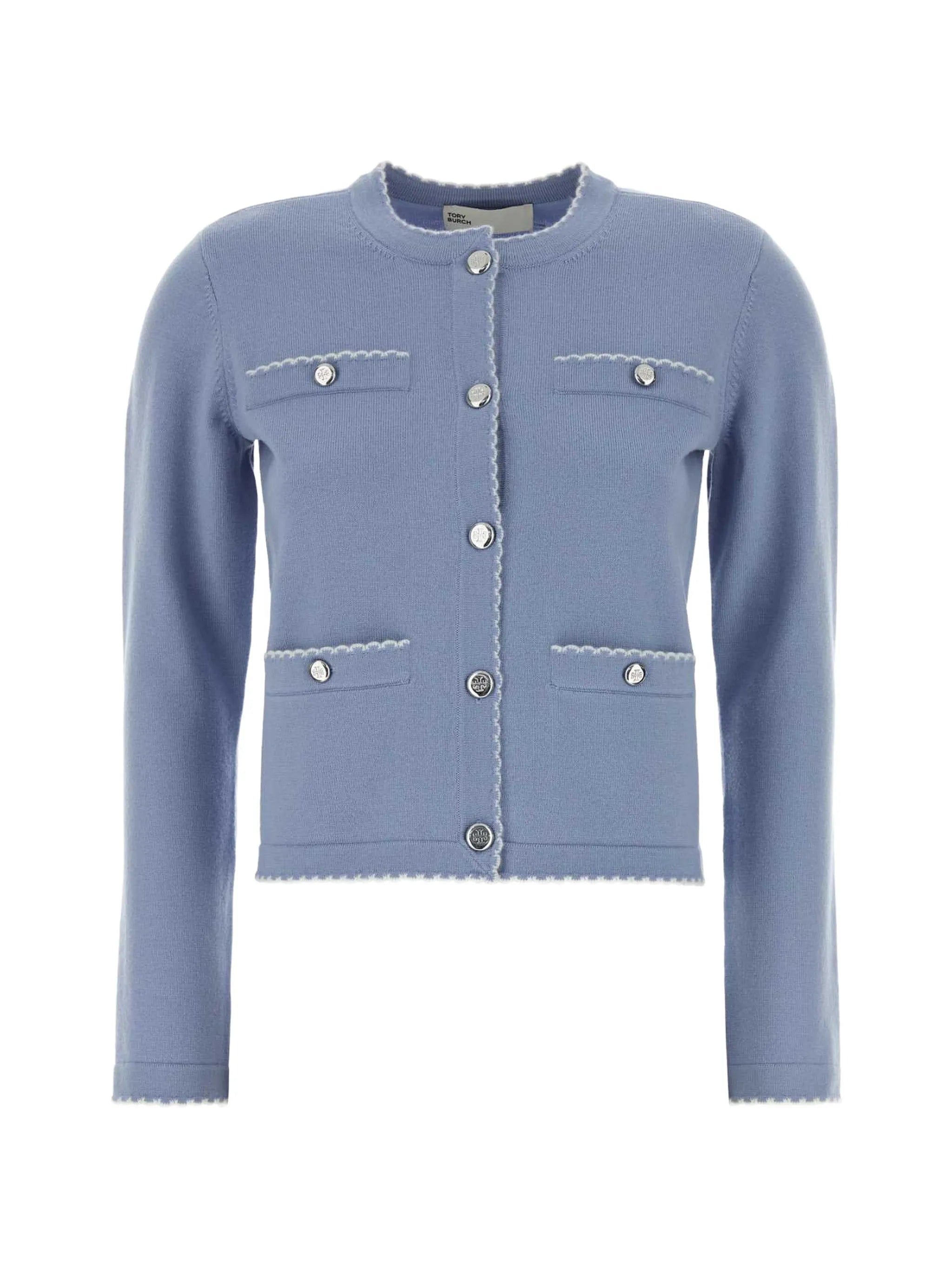 Tory Burch Kendra scalloped wool cardigan