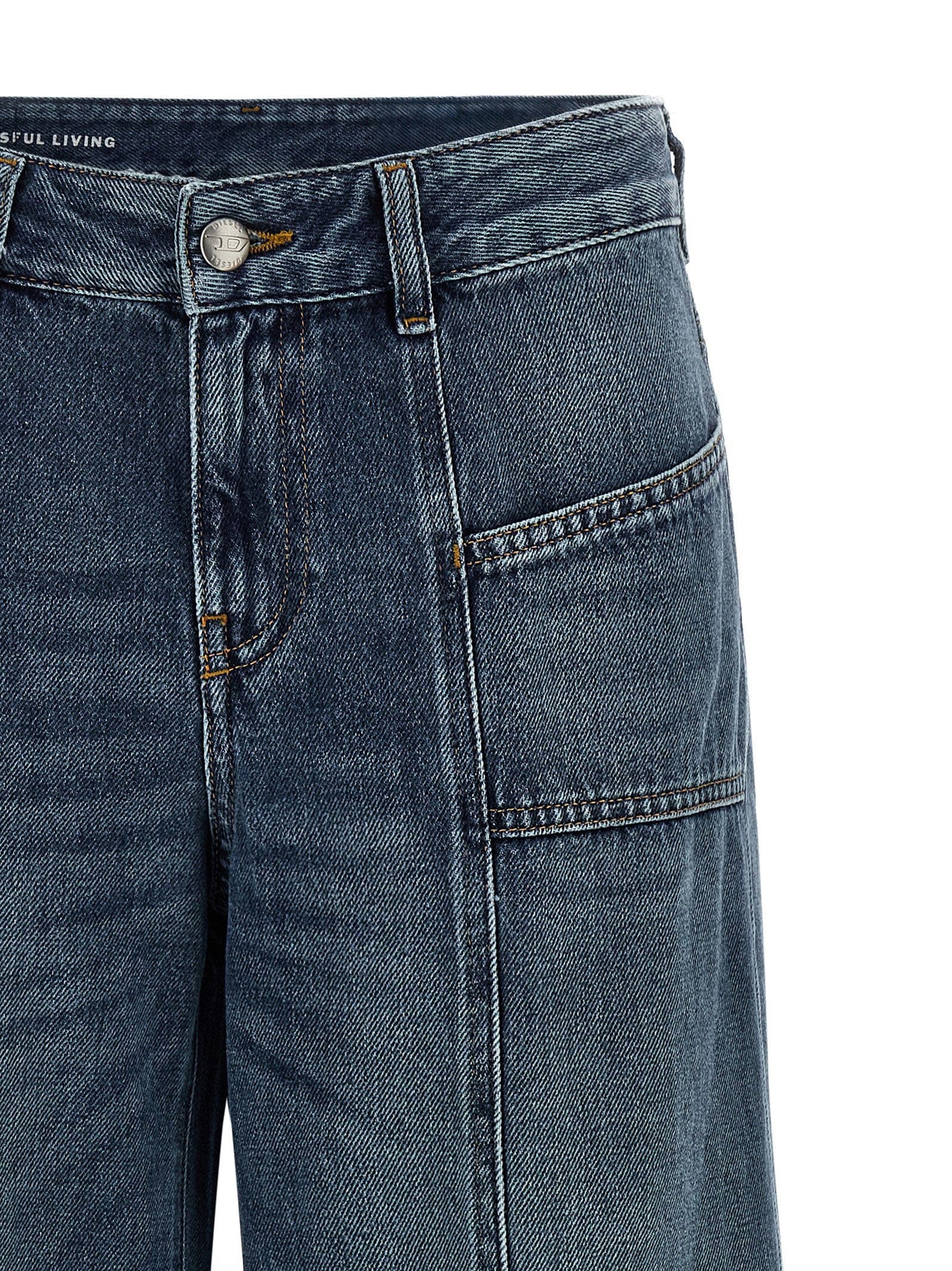 Diesel Wide - Leg Flared Denim Jeans — Blue