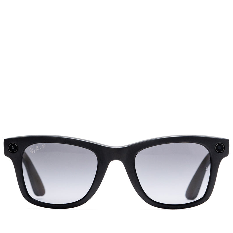 Ray - Ban Meta Wayfarer (Size 50) - Matte Black/Polar Gradient Graphite