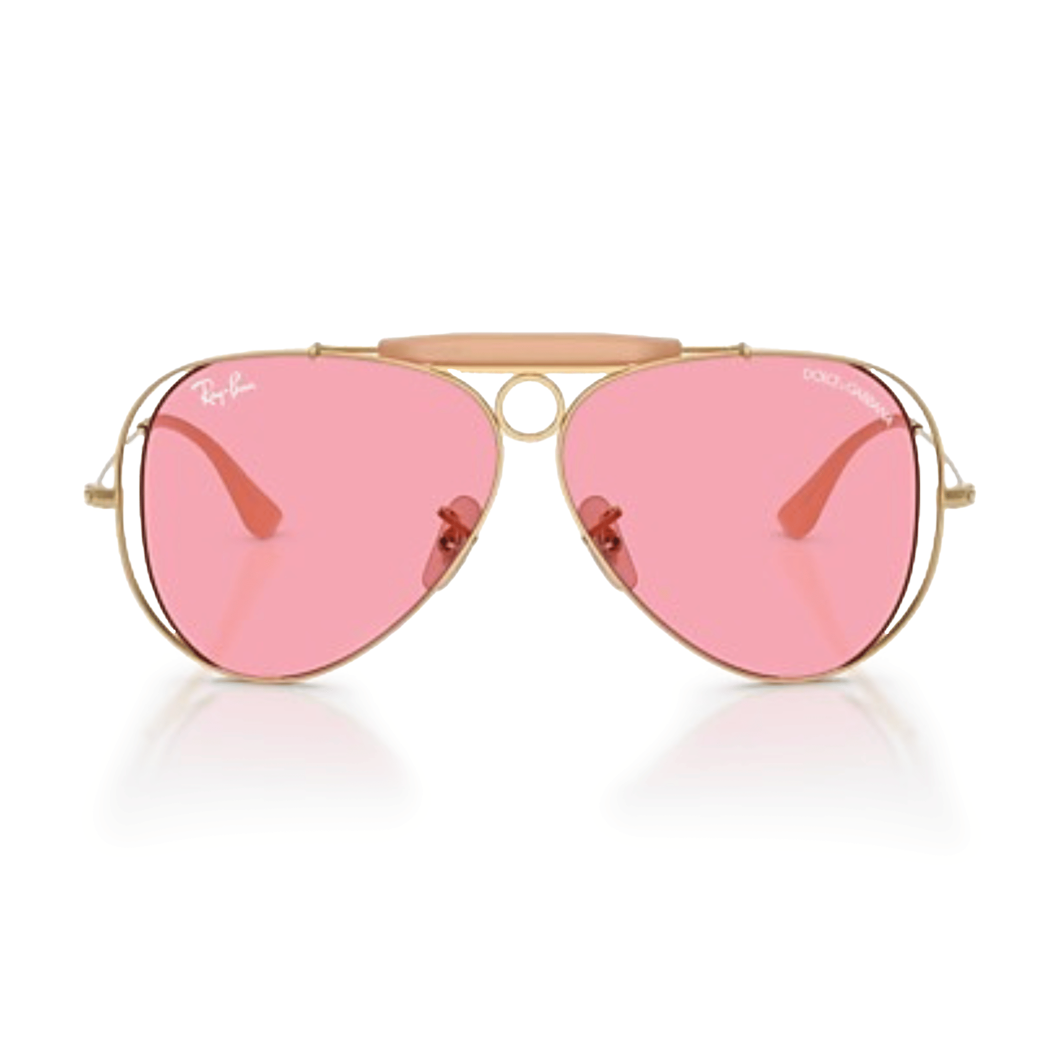 Ray Ban x Dolce & Gabbana The Shooter Polished Arista Gold Frame/Pink Lenses
