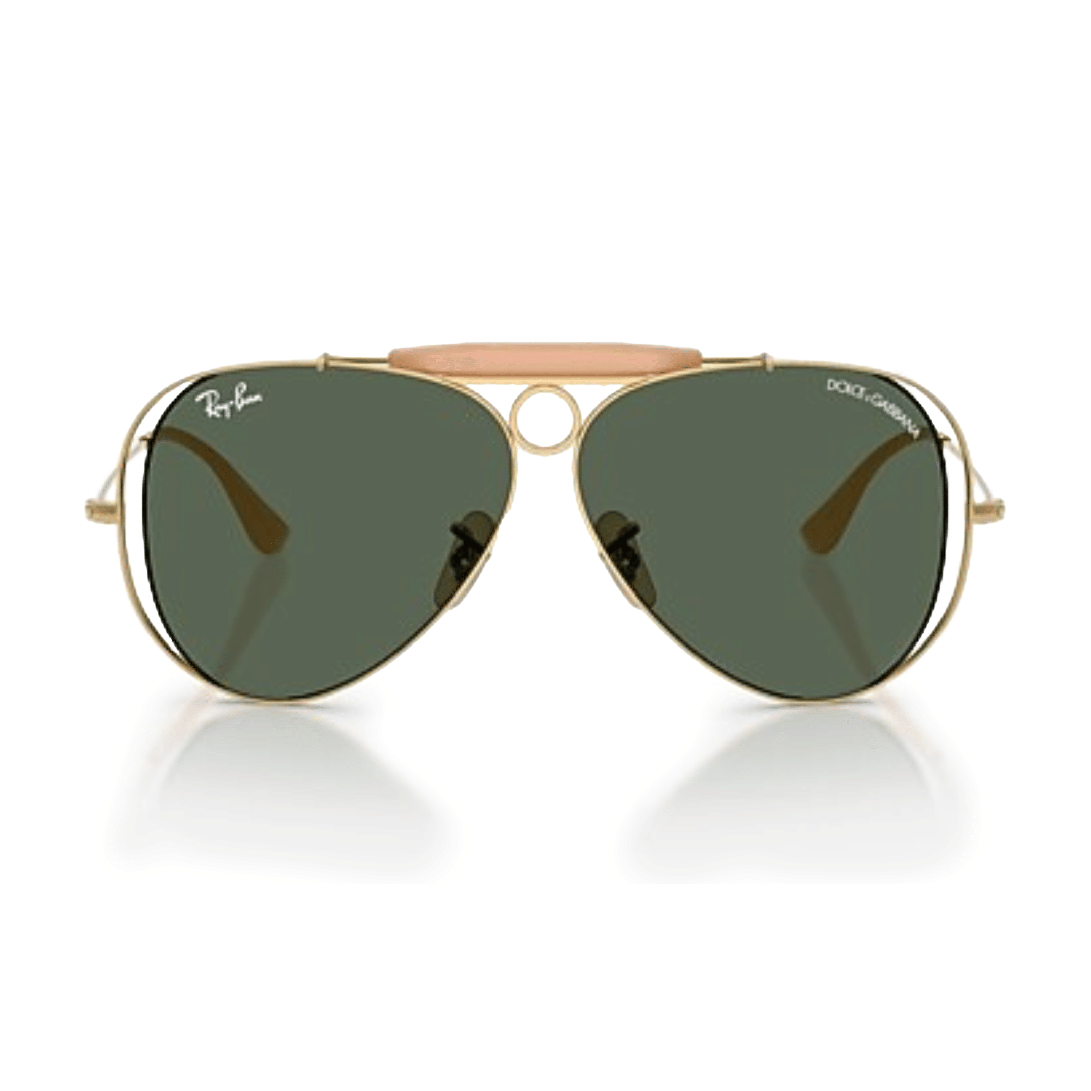 Ray Ban x Dolce & Gabbana The Shooter Polished Arista Gold Frame/Dark Green Lenses