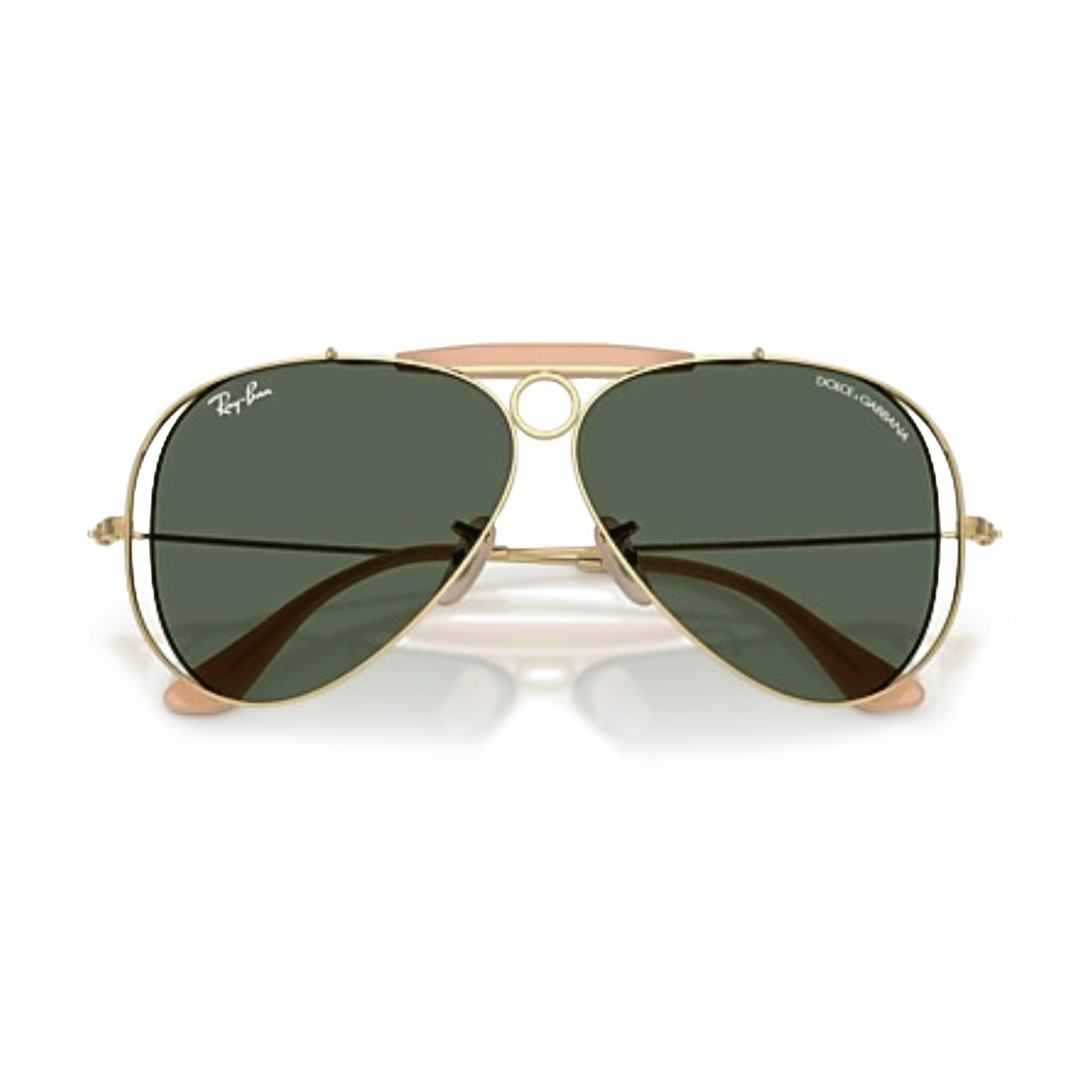 Ray Ban x Dolce & Gabbana The Shooter Polished Arista Gold Frame/Dark Green Lenses