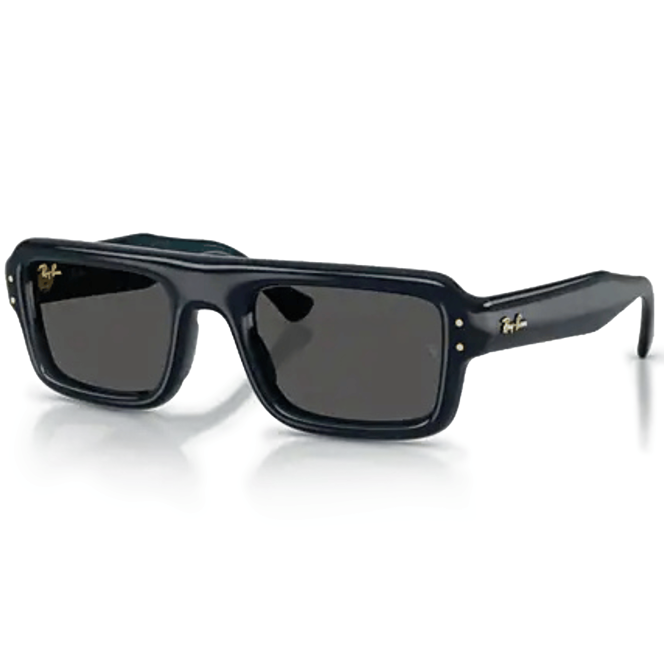 Ray Ban Flacko Puffer Polished Transparent Dark Blue Frame/Ultra Black Lenses