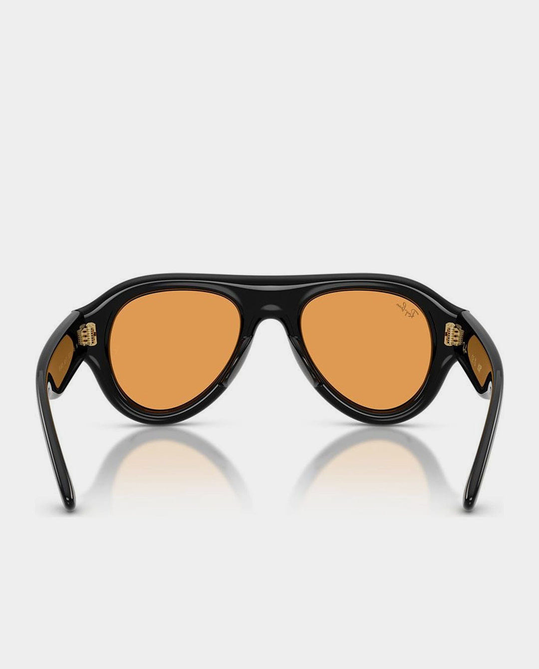 Ray - Ban - Aviator Puffer Sunglasses - Black with Orange Lens