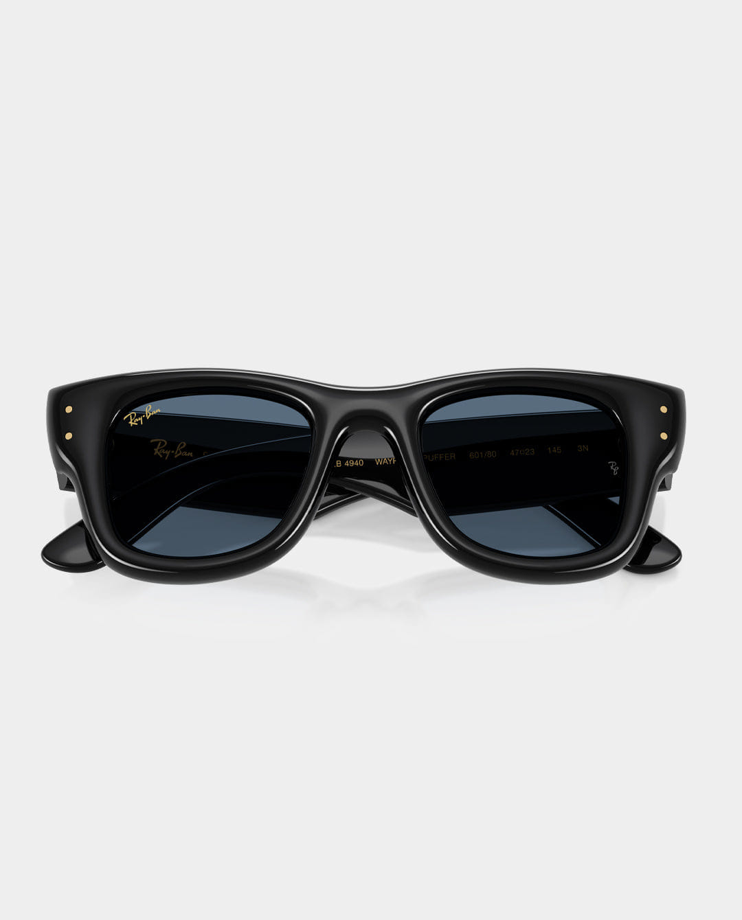 Ray - Ban - Wayfarer Puffer Sunglasses - Black with Dark Blue Lens