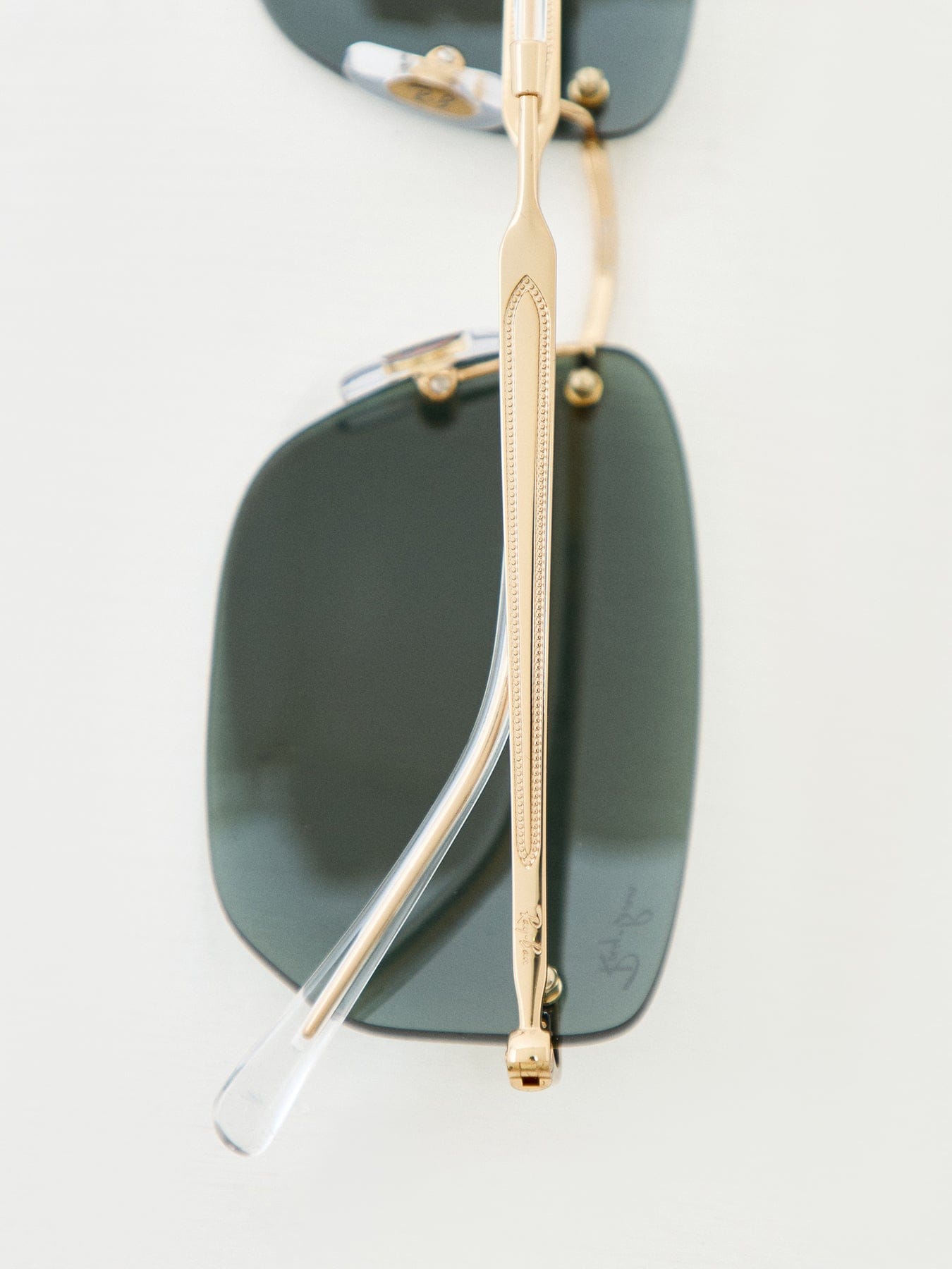 Ray-Ban 0RB3768 Rimless Oval Sunglasses Gold