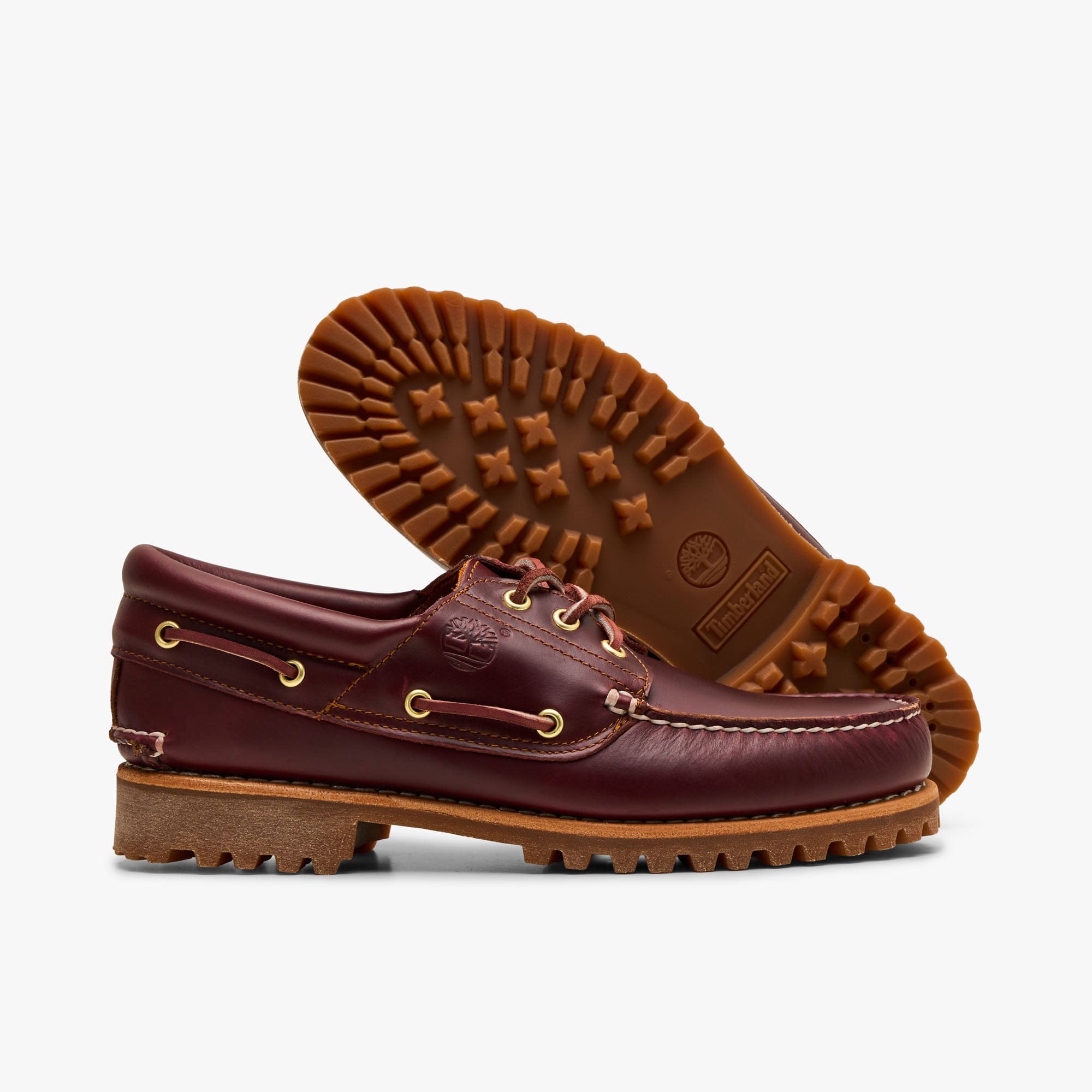 Timberland Authentic 3 - Eye Boat Shoe / Burgundy Full Grain