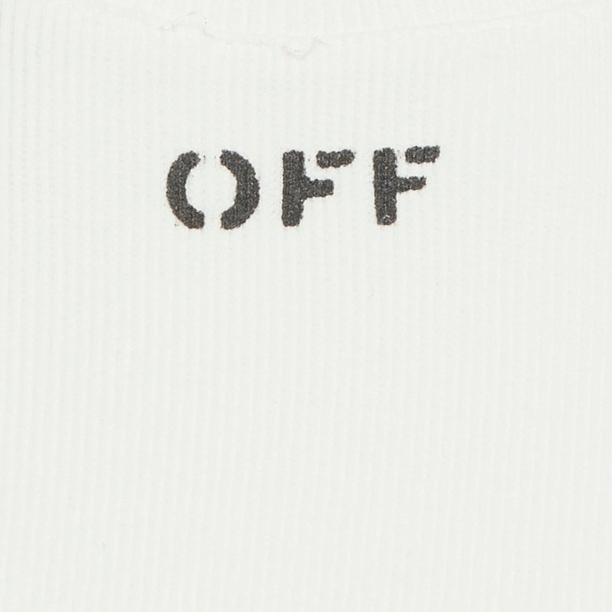 Off - White White Logo Rib Knit Crop Top