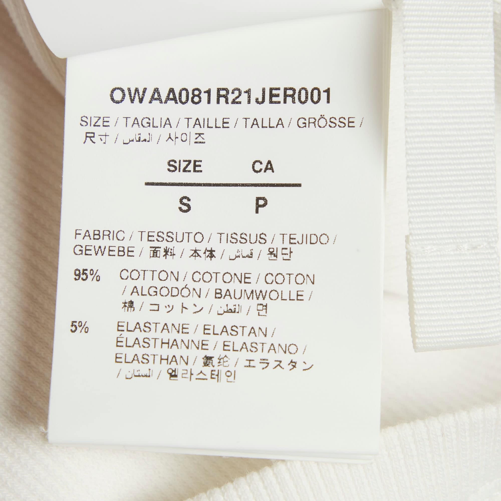 Off - White White Logo Rib Knit Crop Top