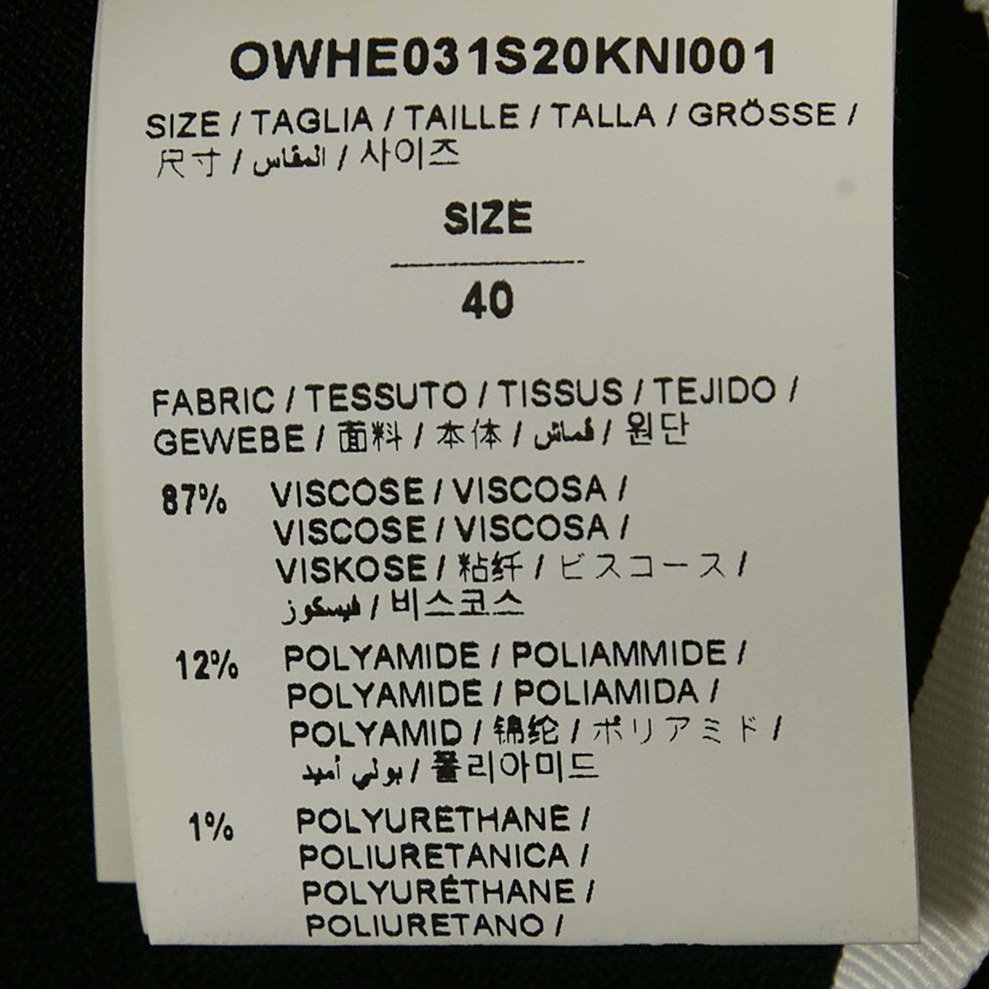 Off - White Black Rib Knit Back Open Fitted Top
