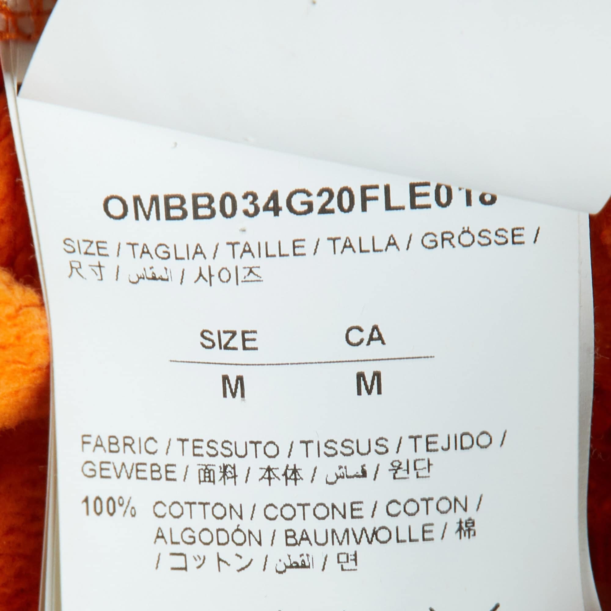 Off - White Orange Tape Arrows Print Cotton Hoodie