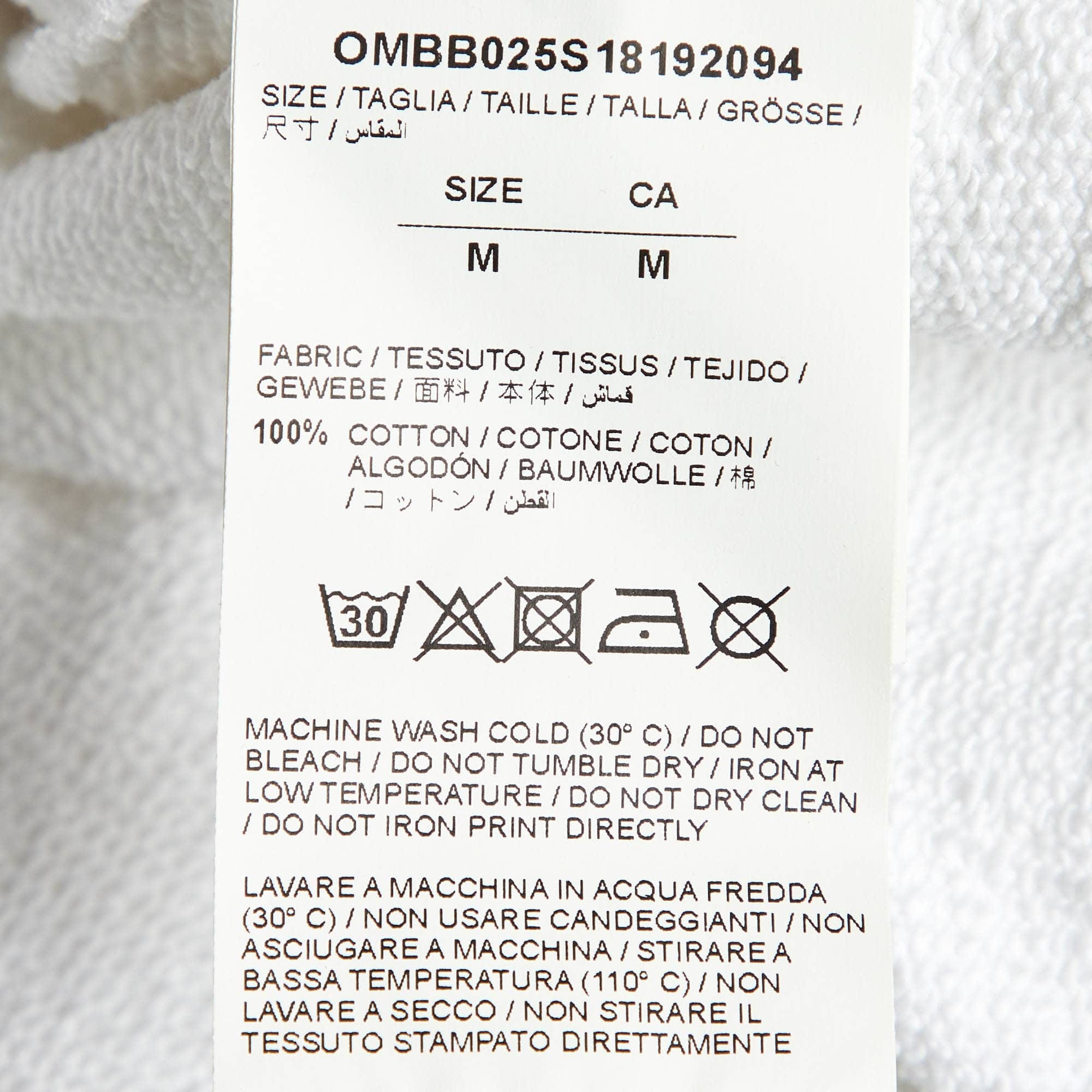 Off - White White Syringe Print Cotton Back Zip Detail Hoodie