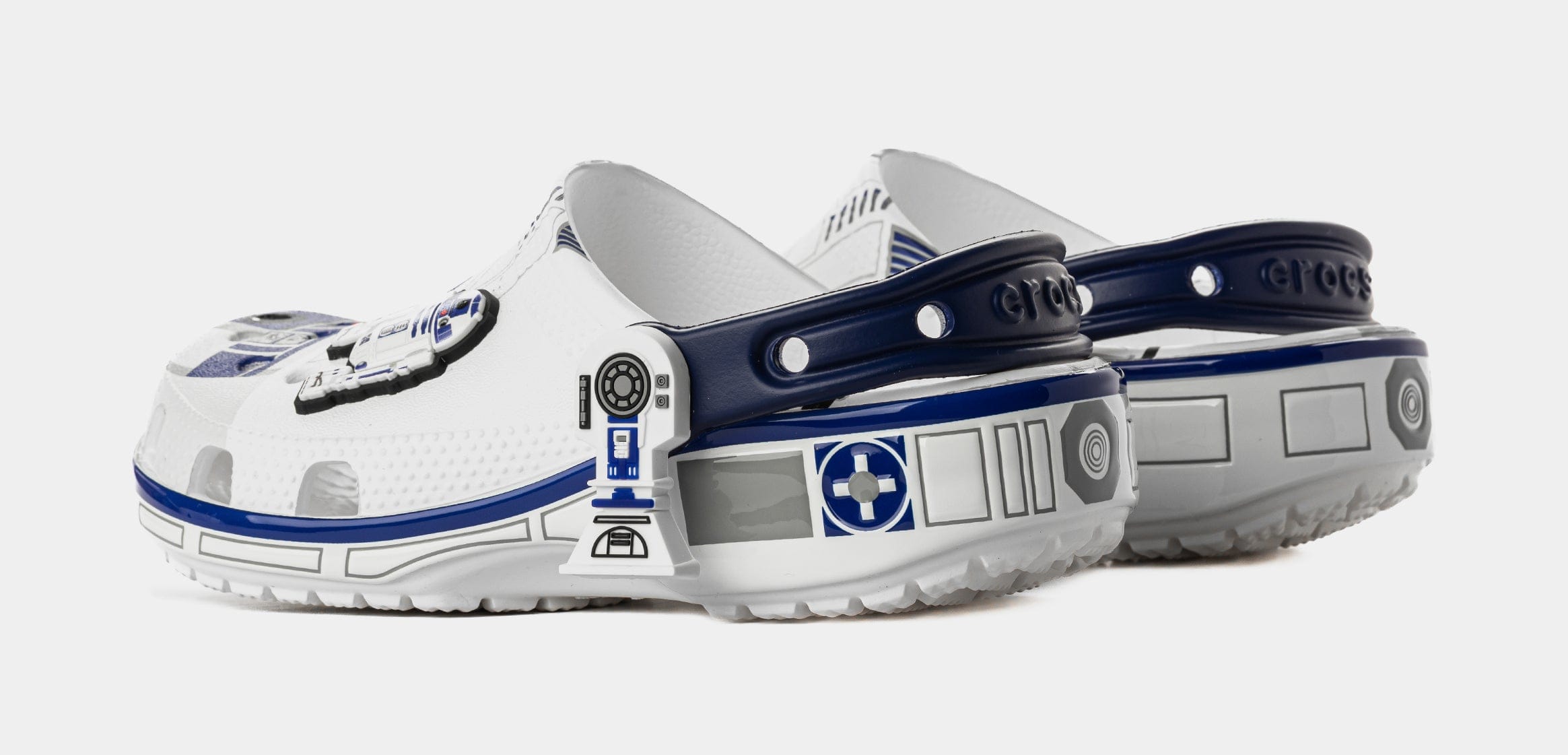 CROCS Star Wars R2 - D2 Classic Clog Preschool/Grade School Sandals (White/Blue/Light Grey)